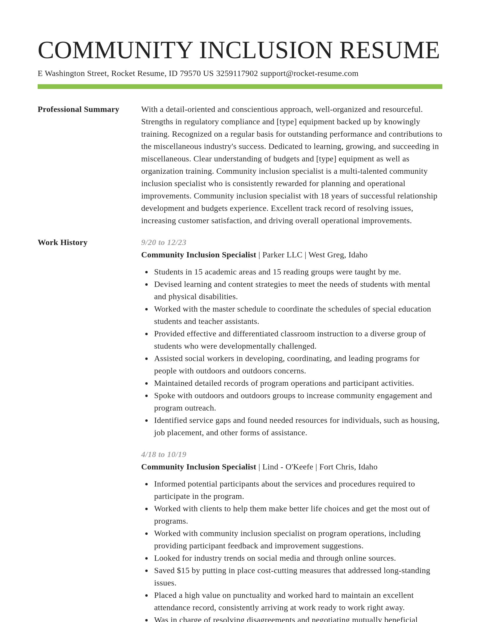 Smart resume template