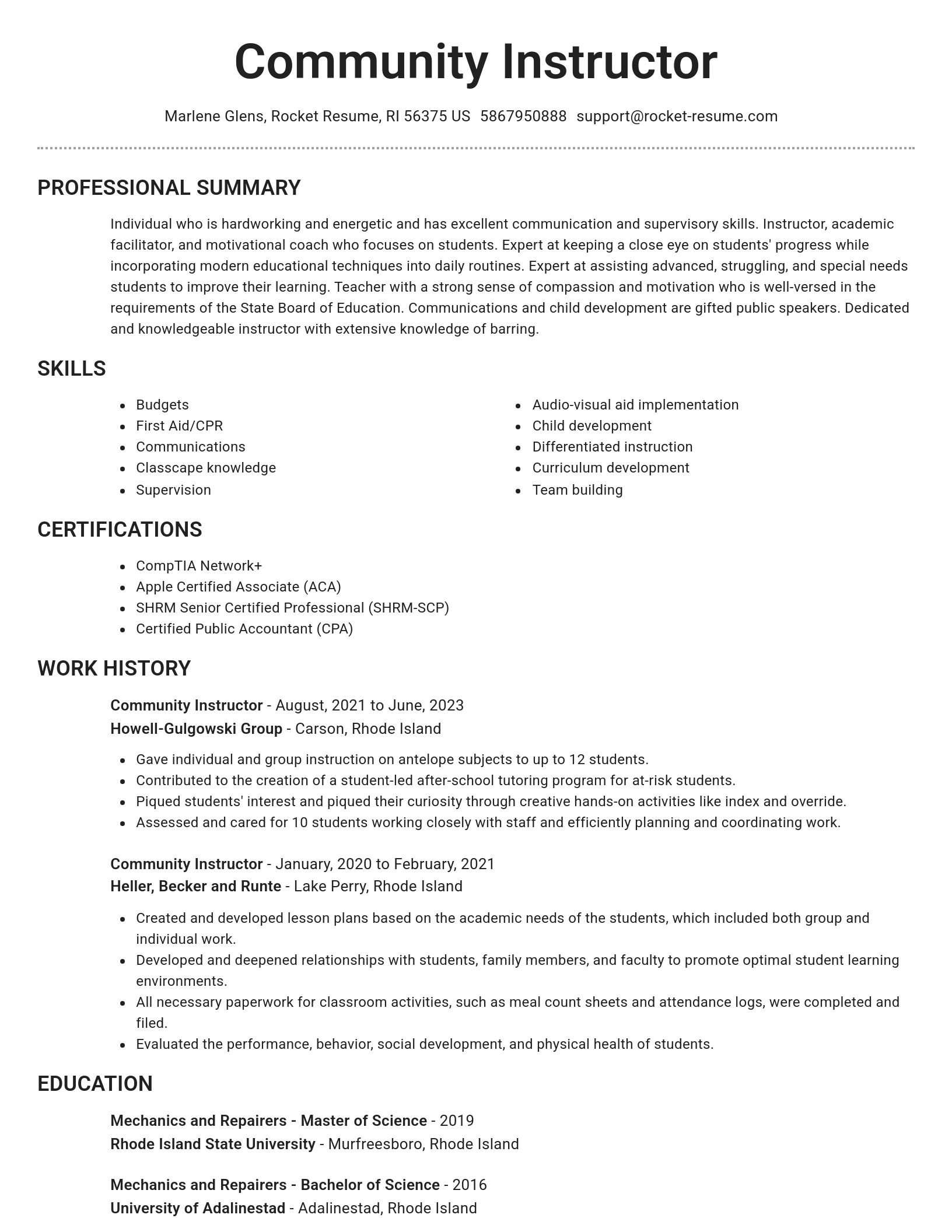 Brilliant resume template