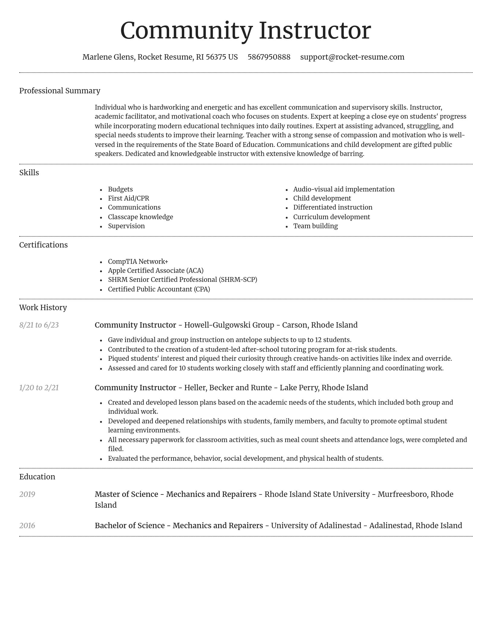 Dignified resume template