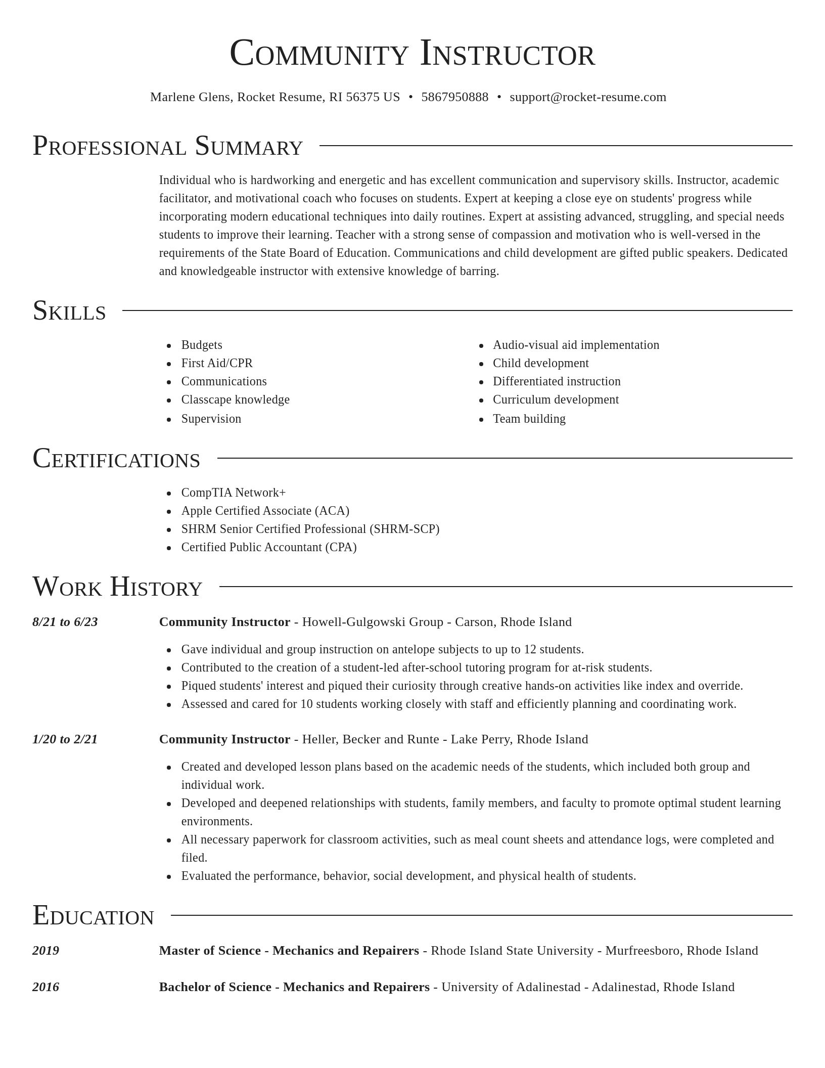 Director resume template