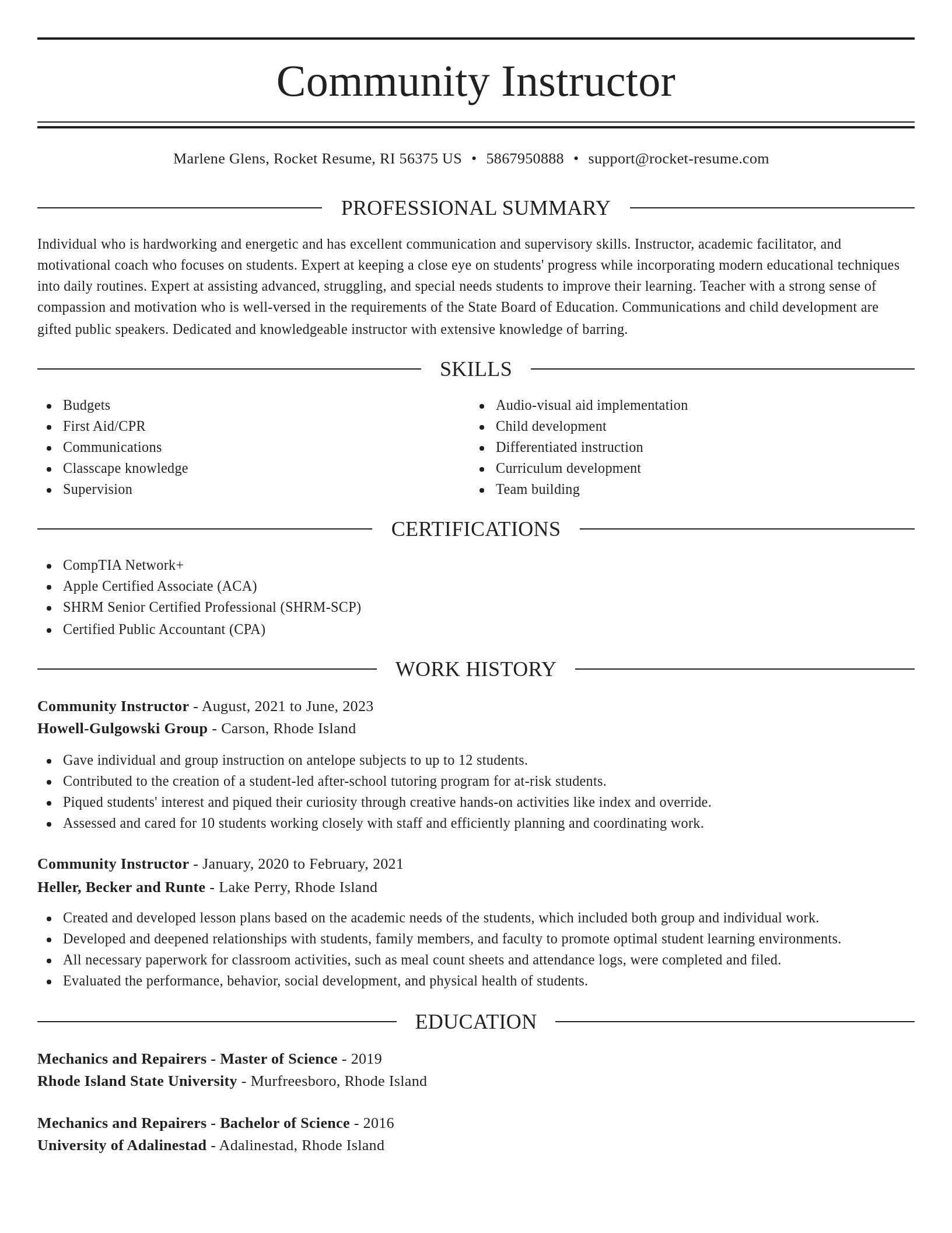 Elegant resume template