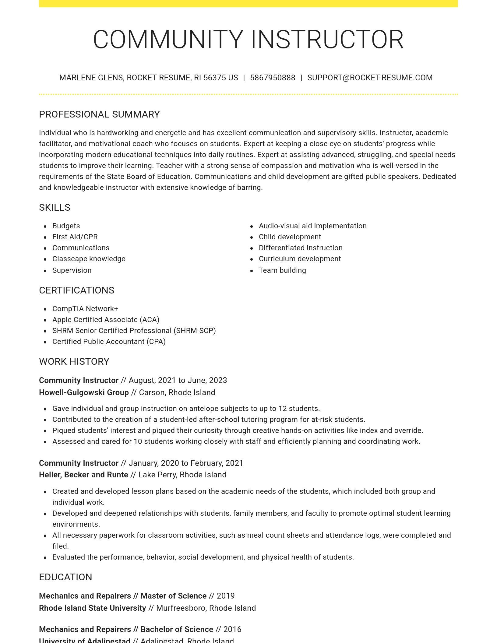 Grand resume template