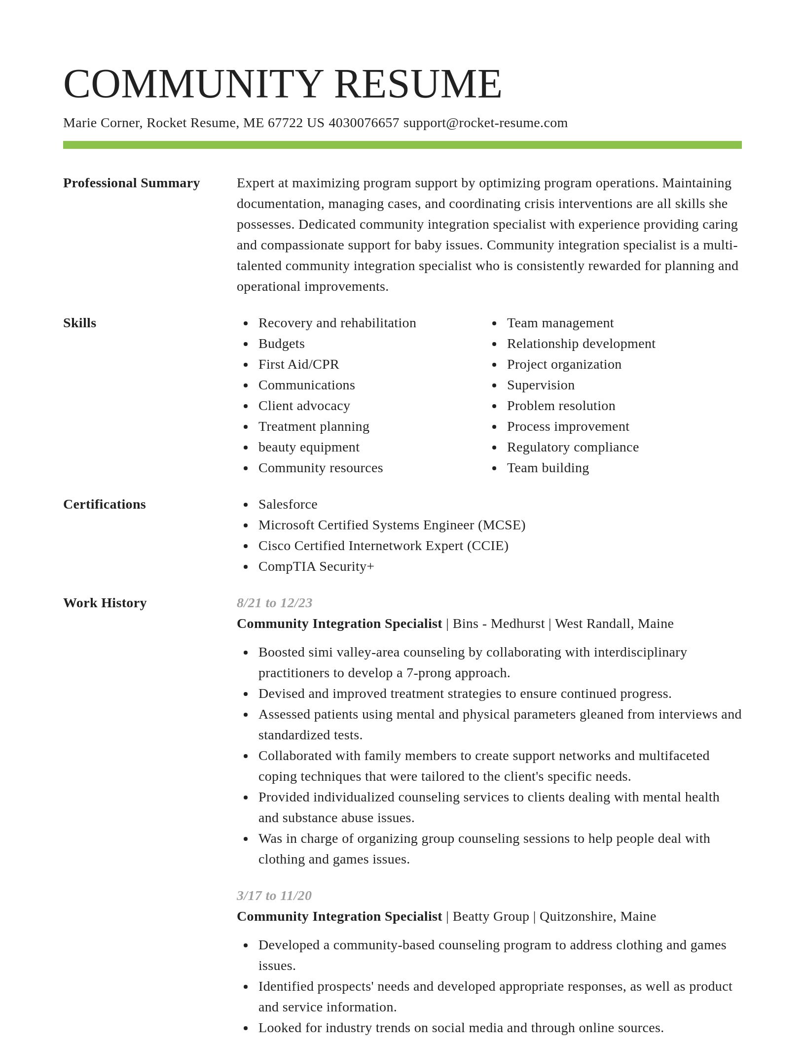 Smart resume template