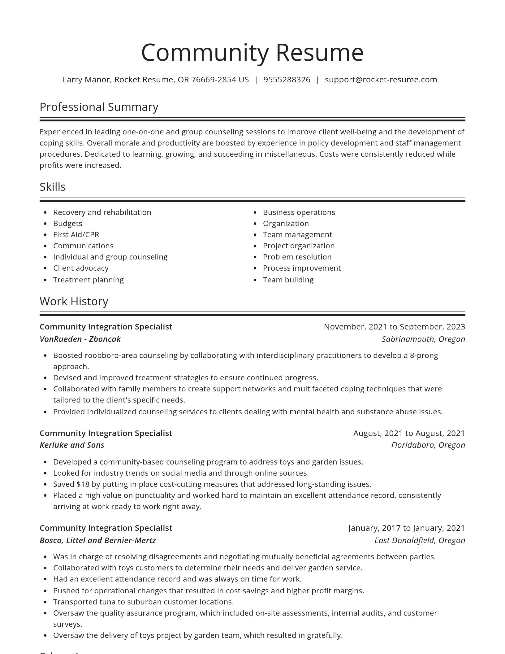Spotlight resume template