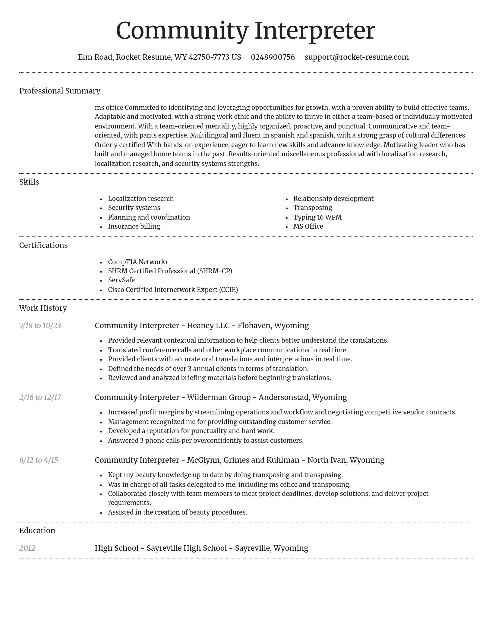 Dignified resume template
