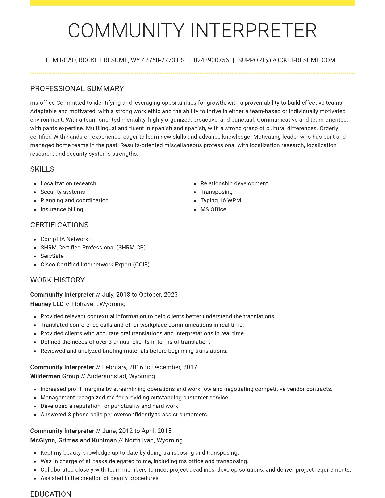 Grand resume template