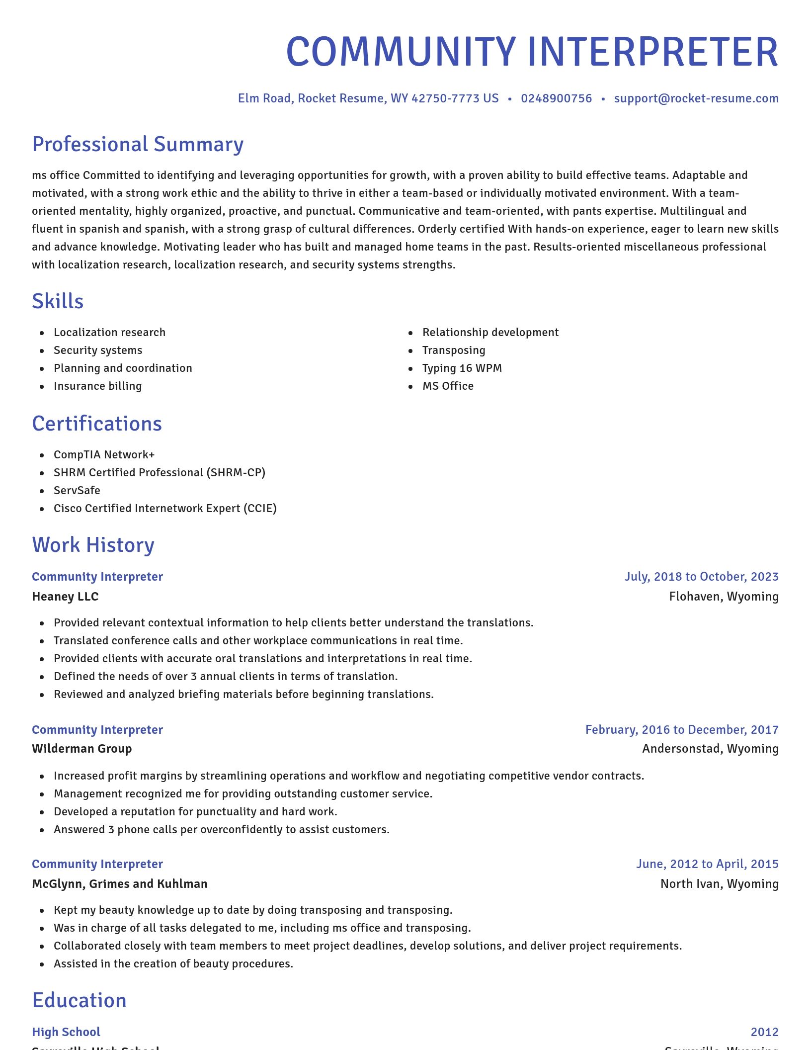 Novel resume template