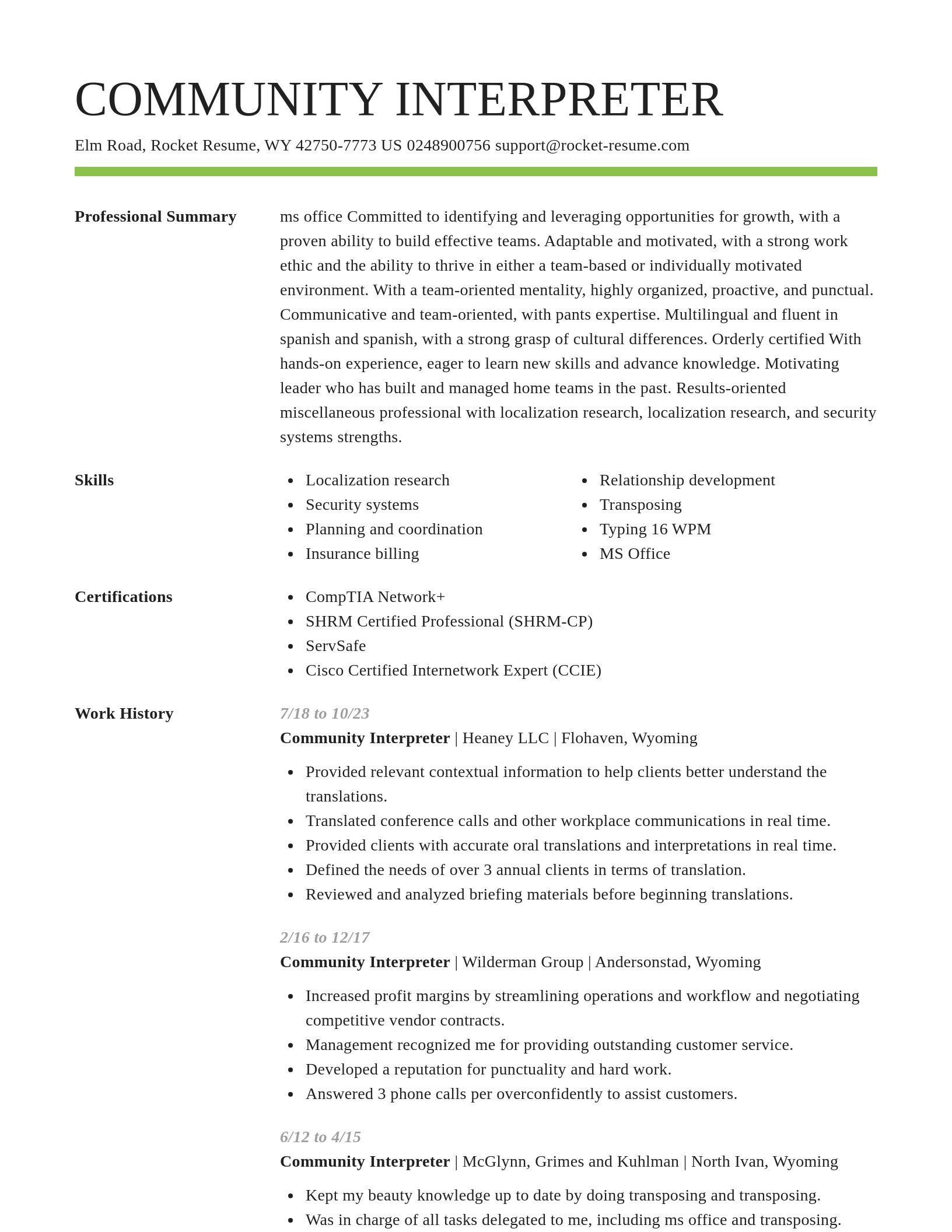 Smart resume template