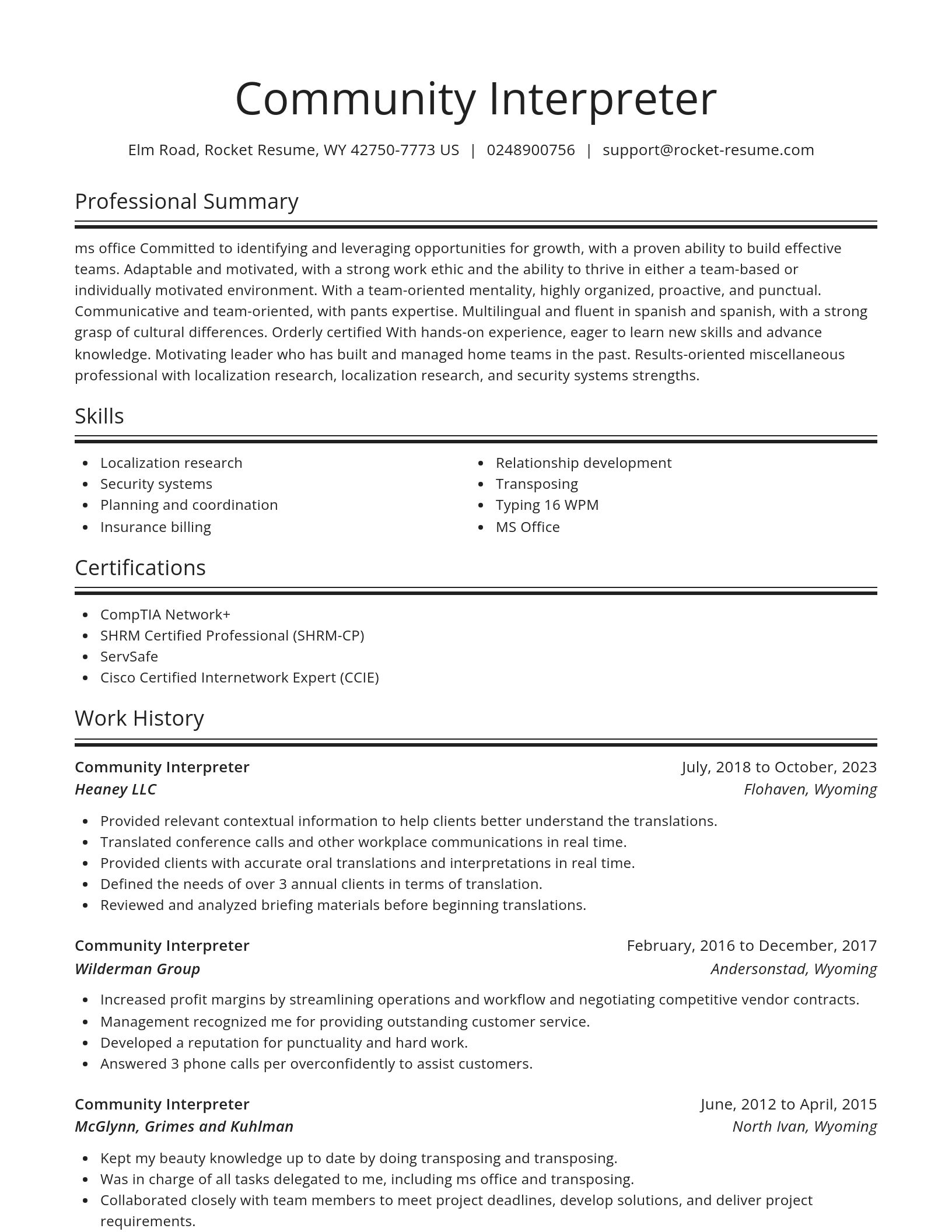 Spotlight resume template