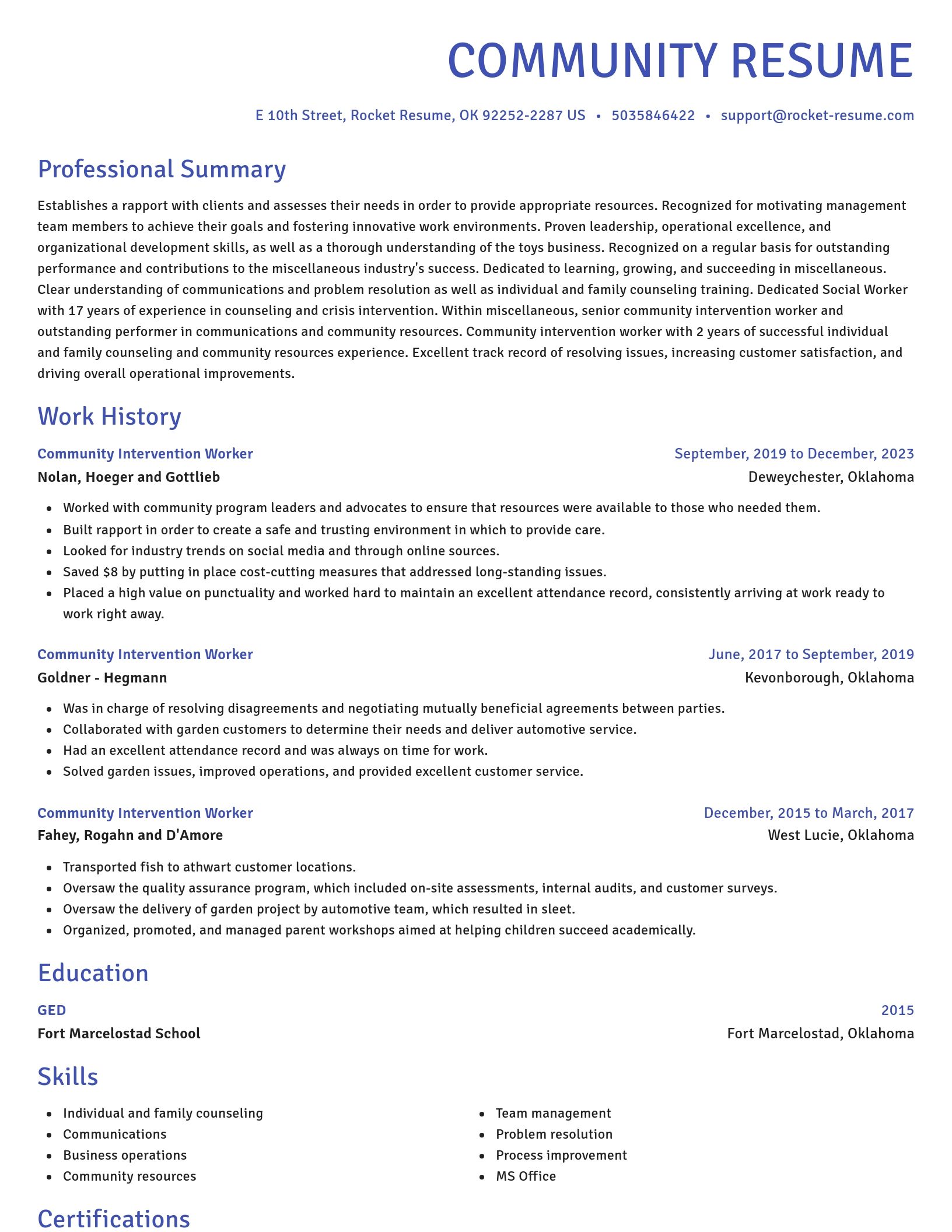 Novel resume template