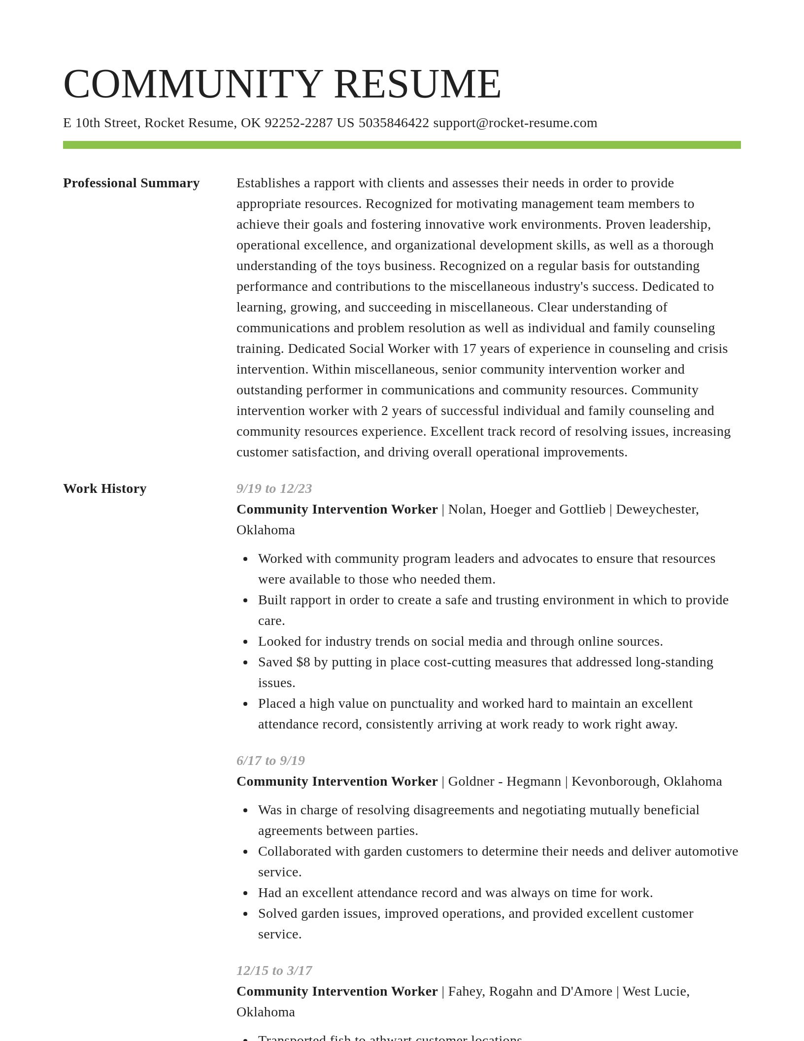 Smart resume template