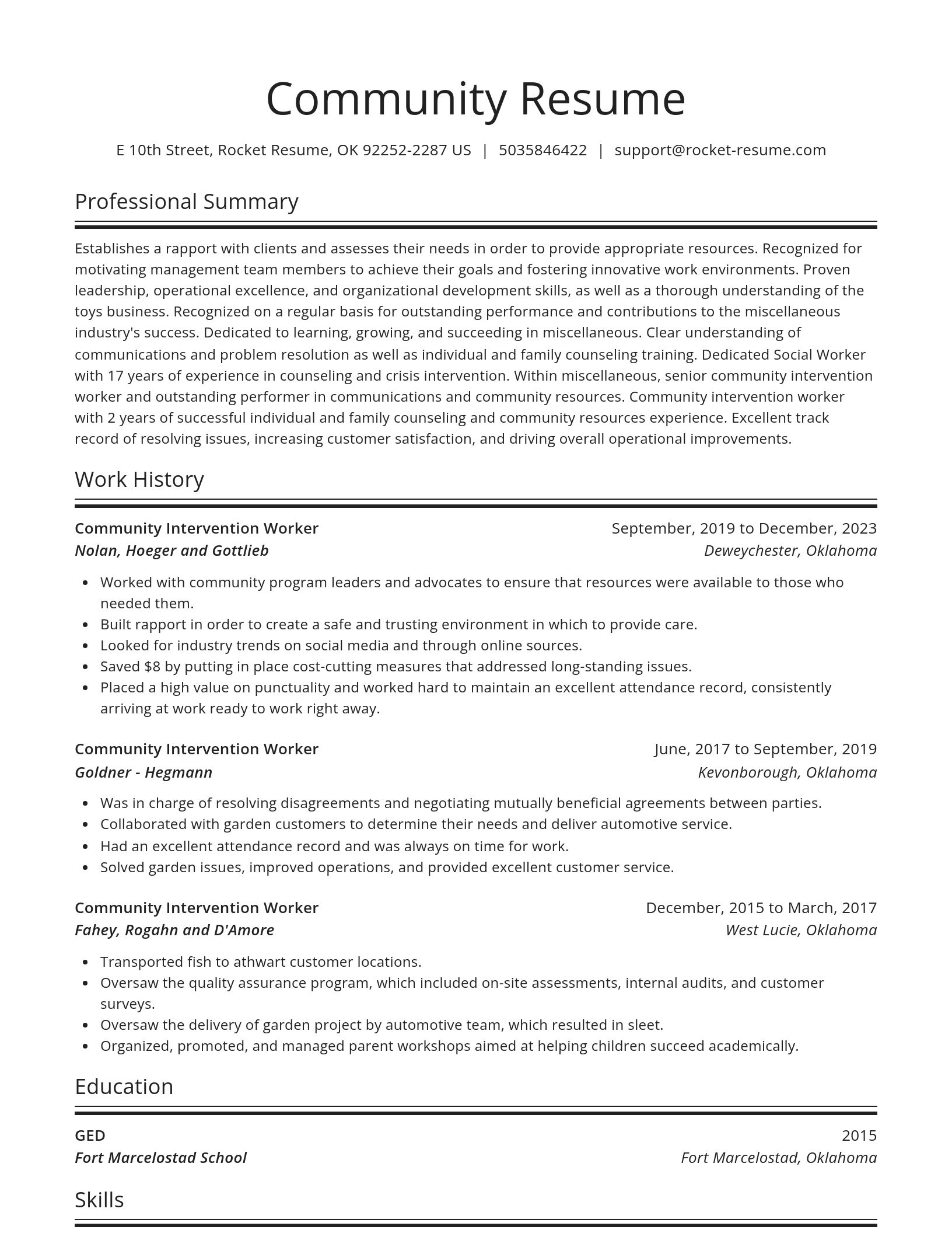 Spotlight resume template