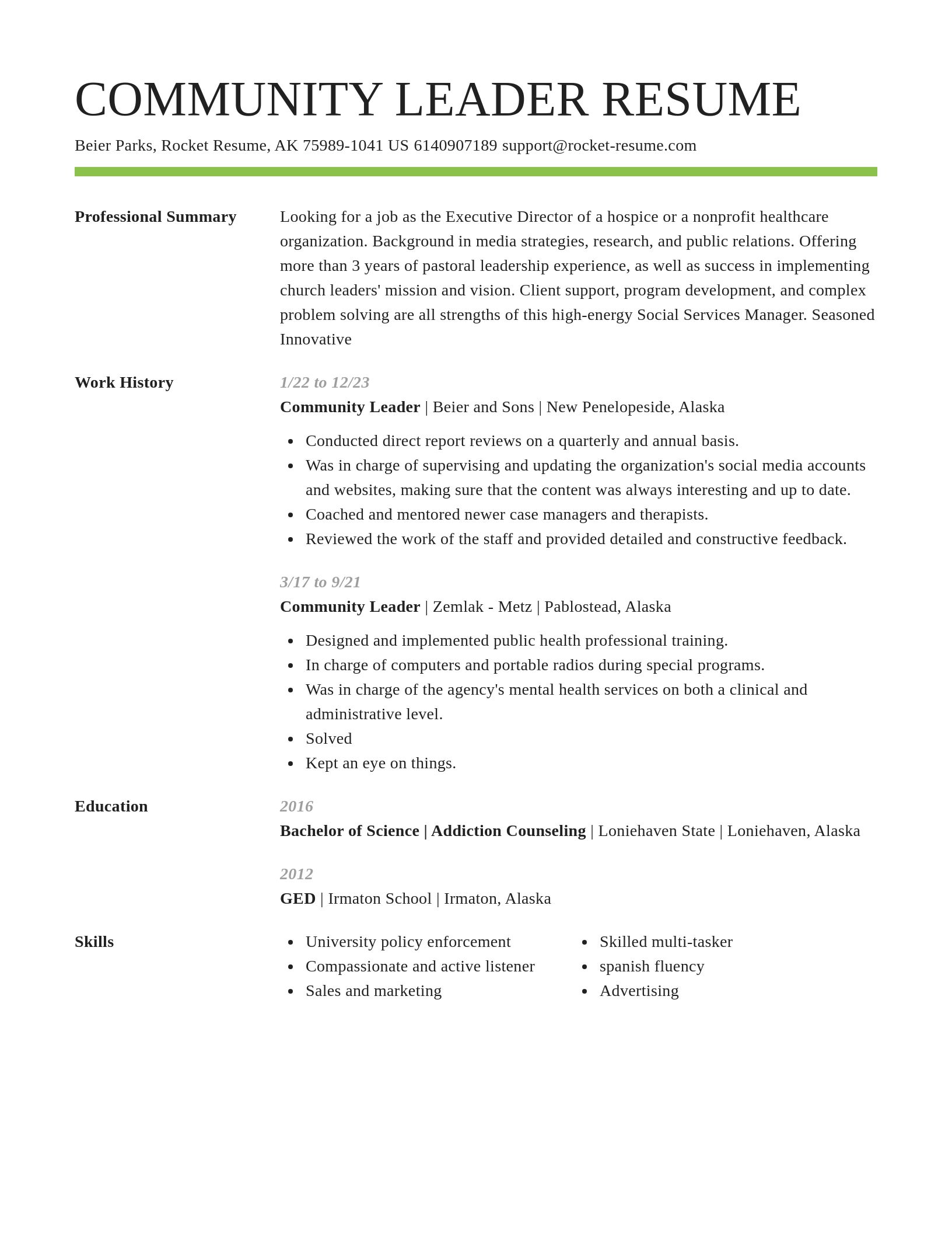 Smart resume template
