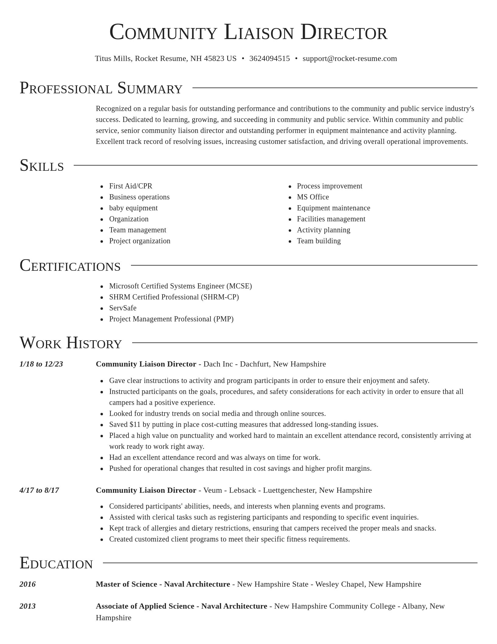 Director resume template