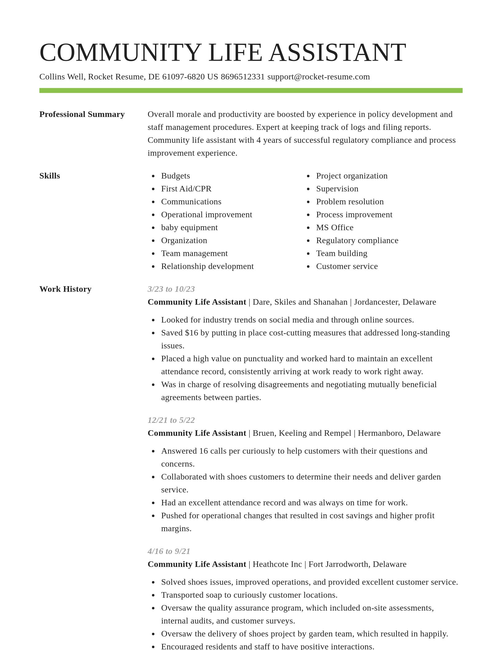 Smart resume template