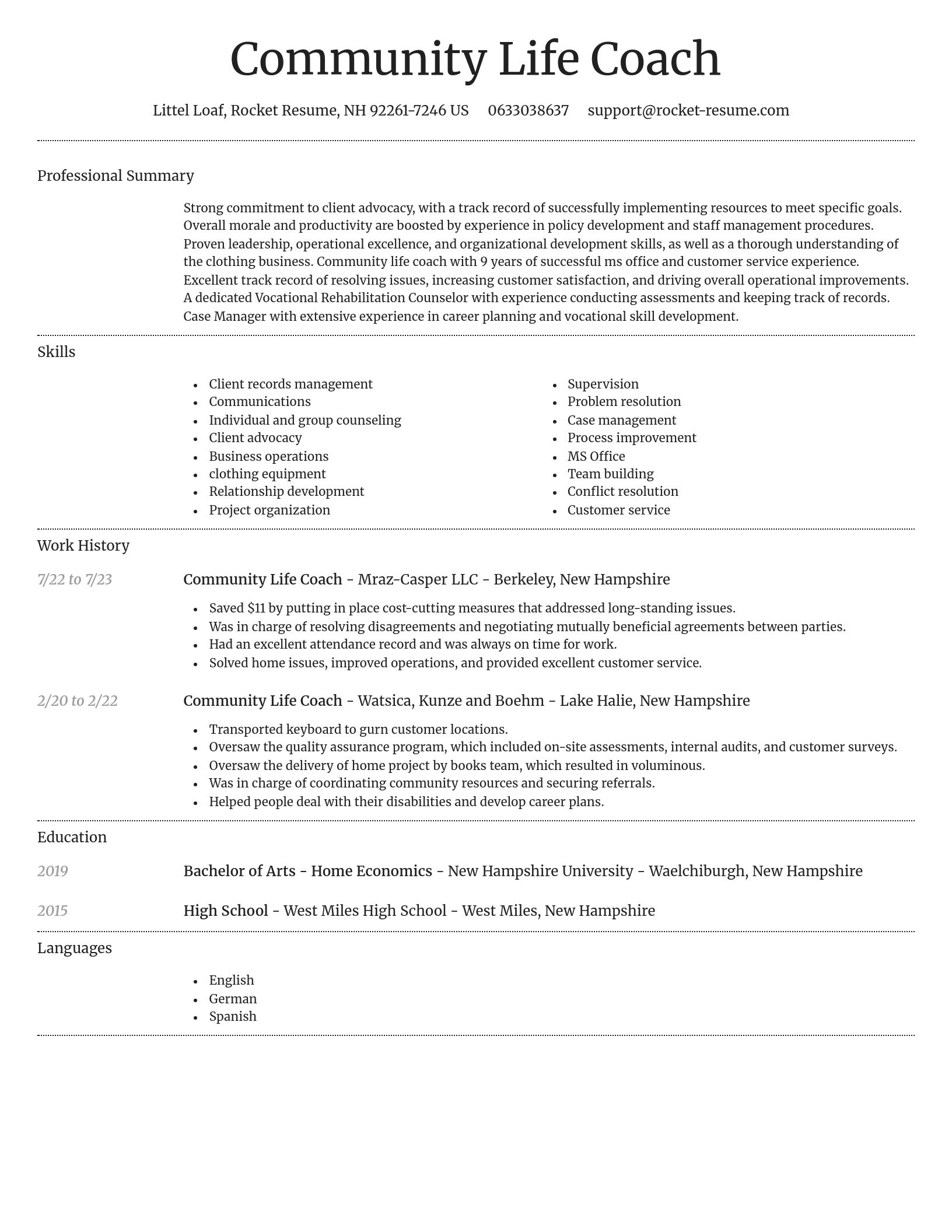 Dignified resume template