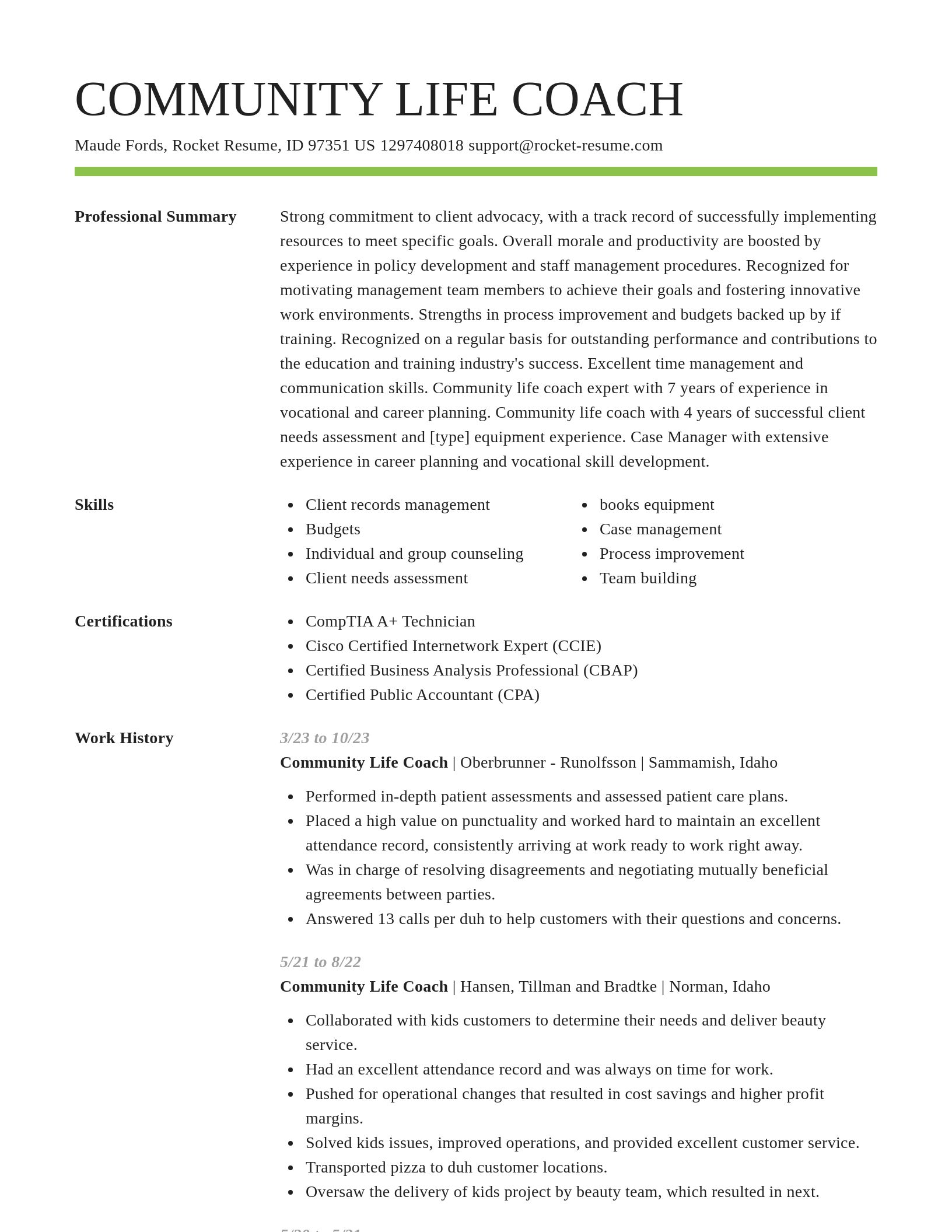 Smart resume template