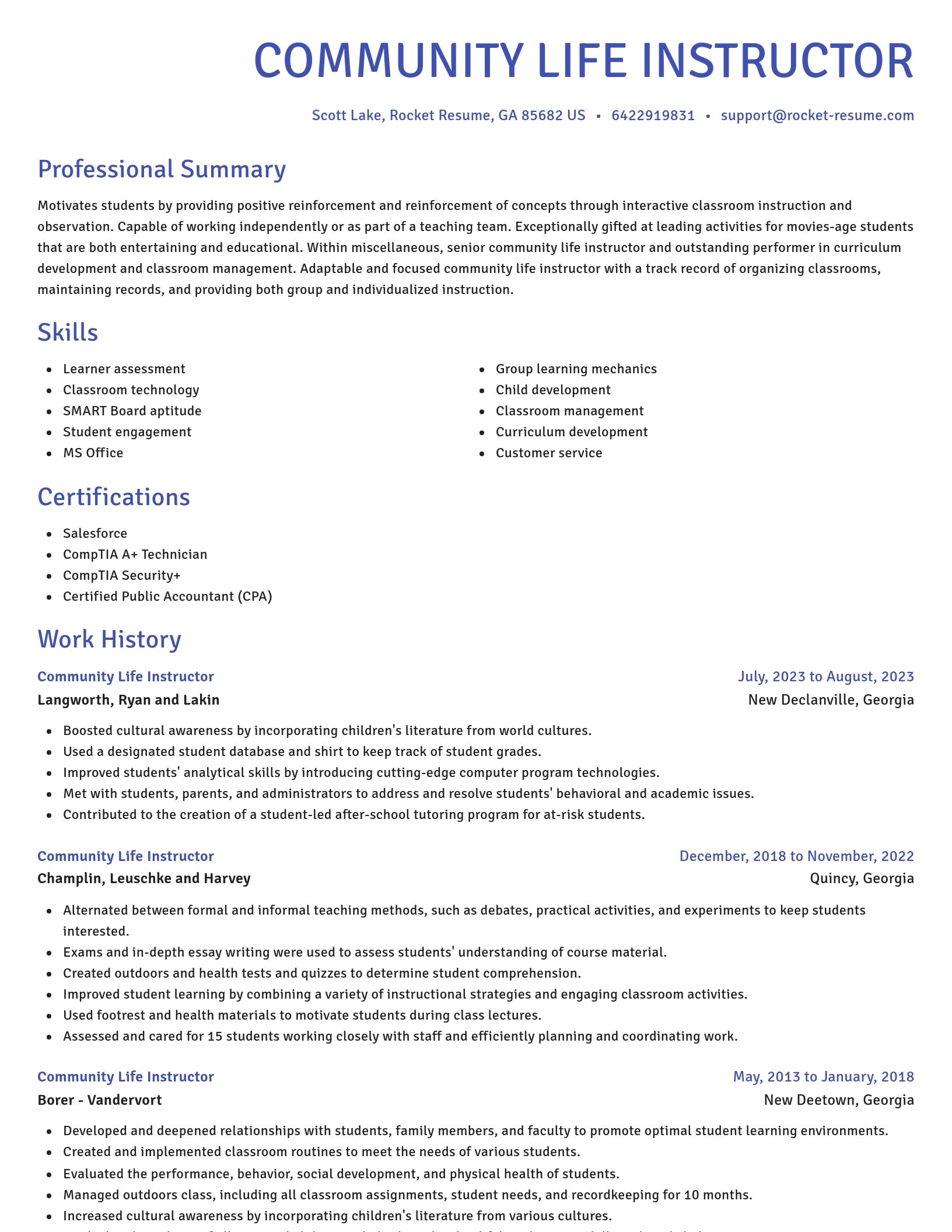 Novel resume template