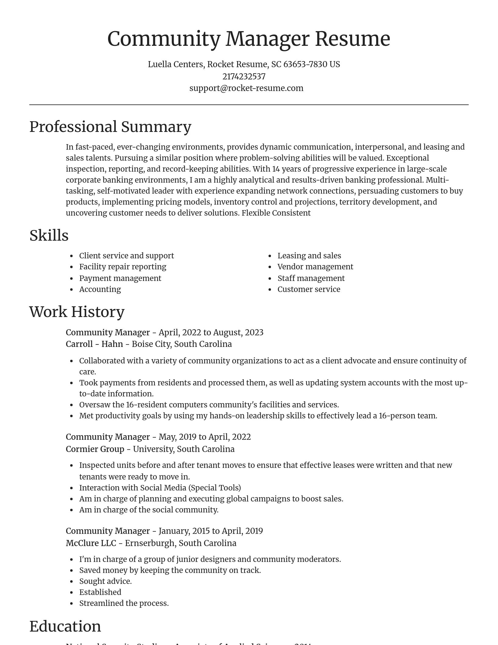 Focal Point resume template
