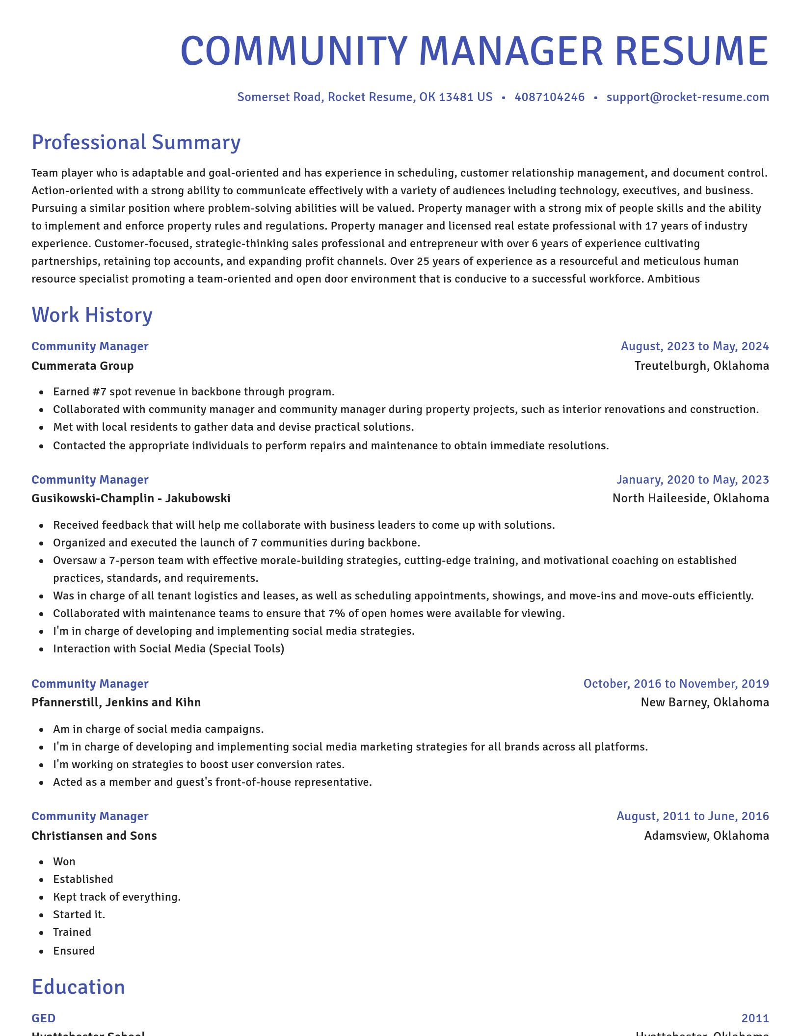 Novel resume template