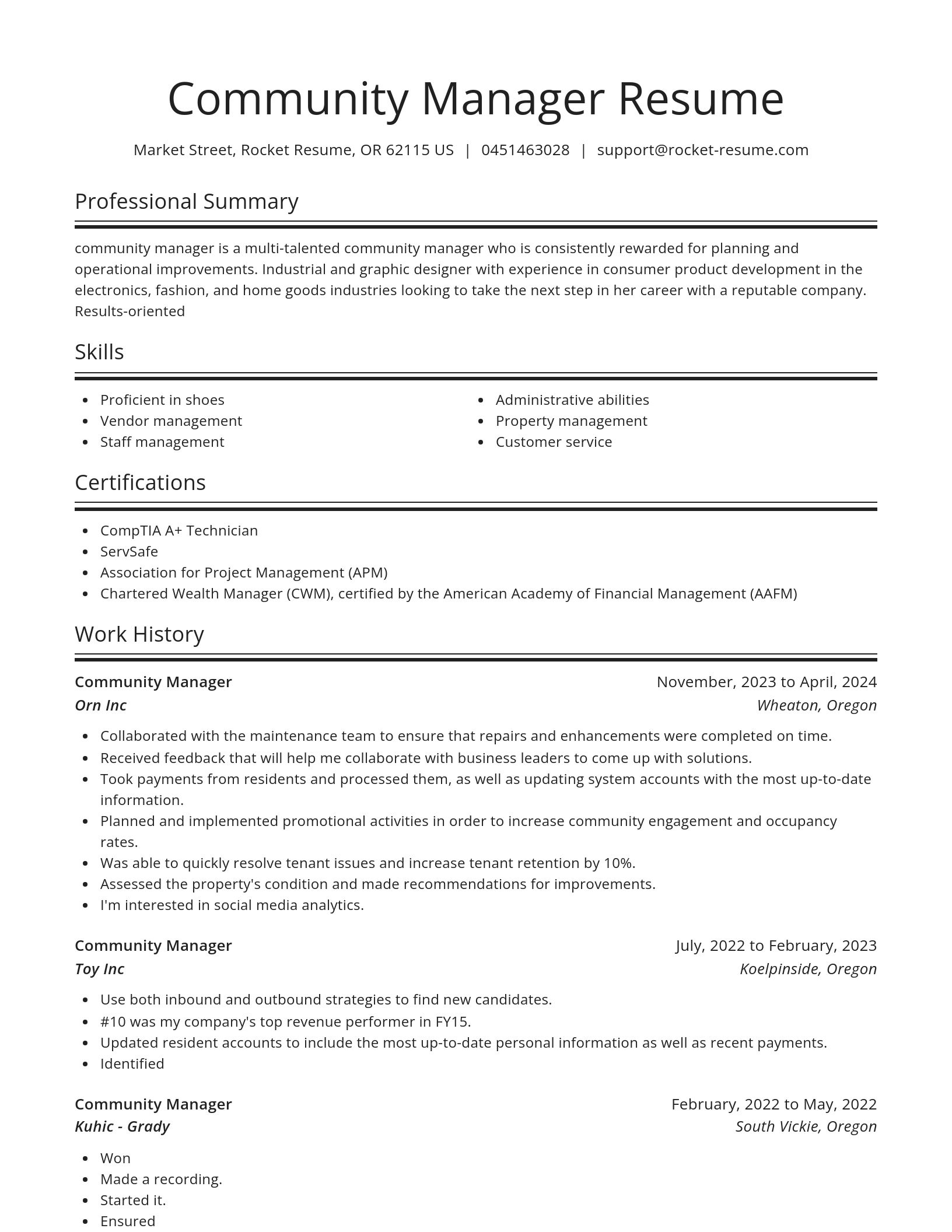 Spotlight resume template