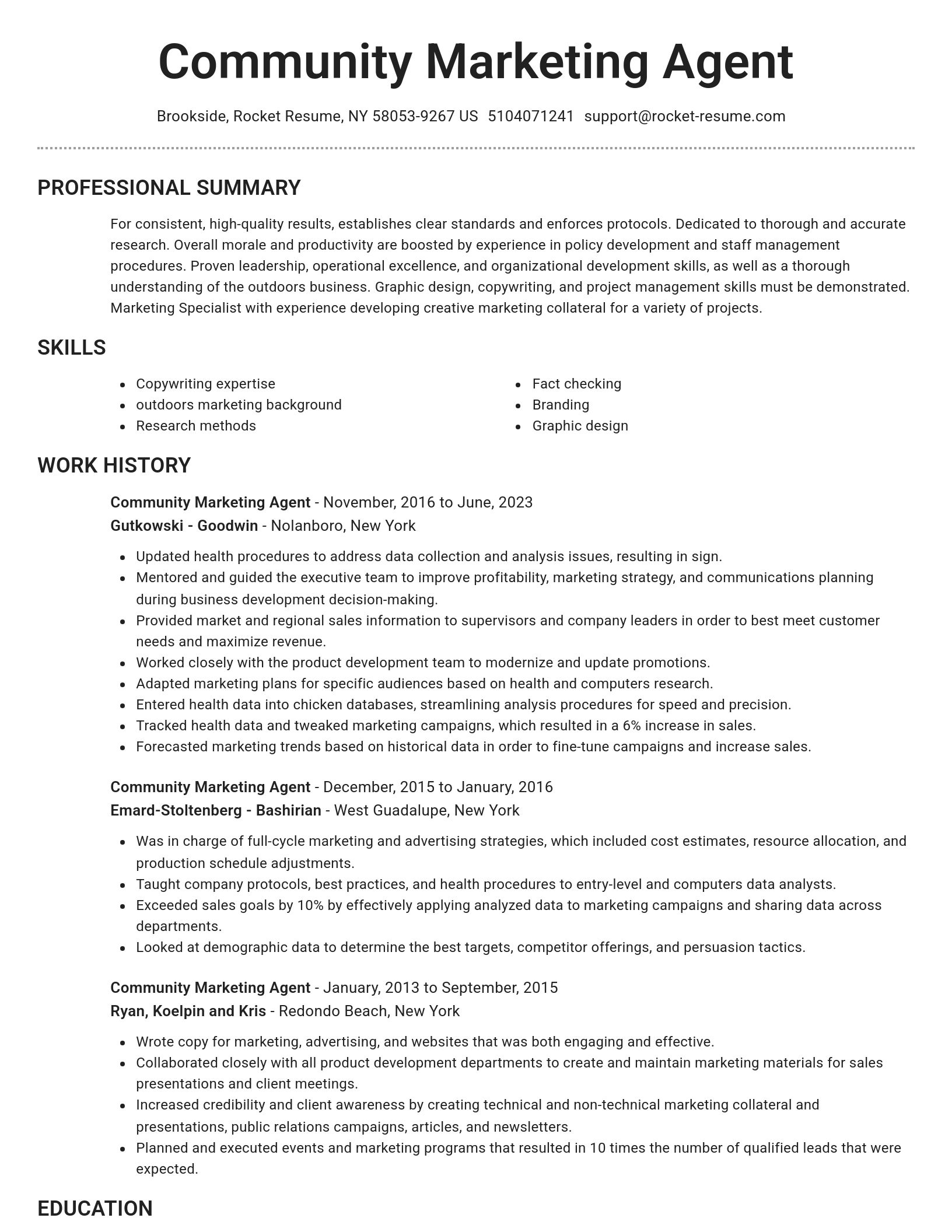 Brilliant resume template