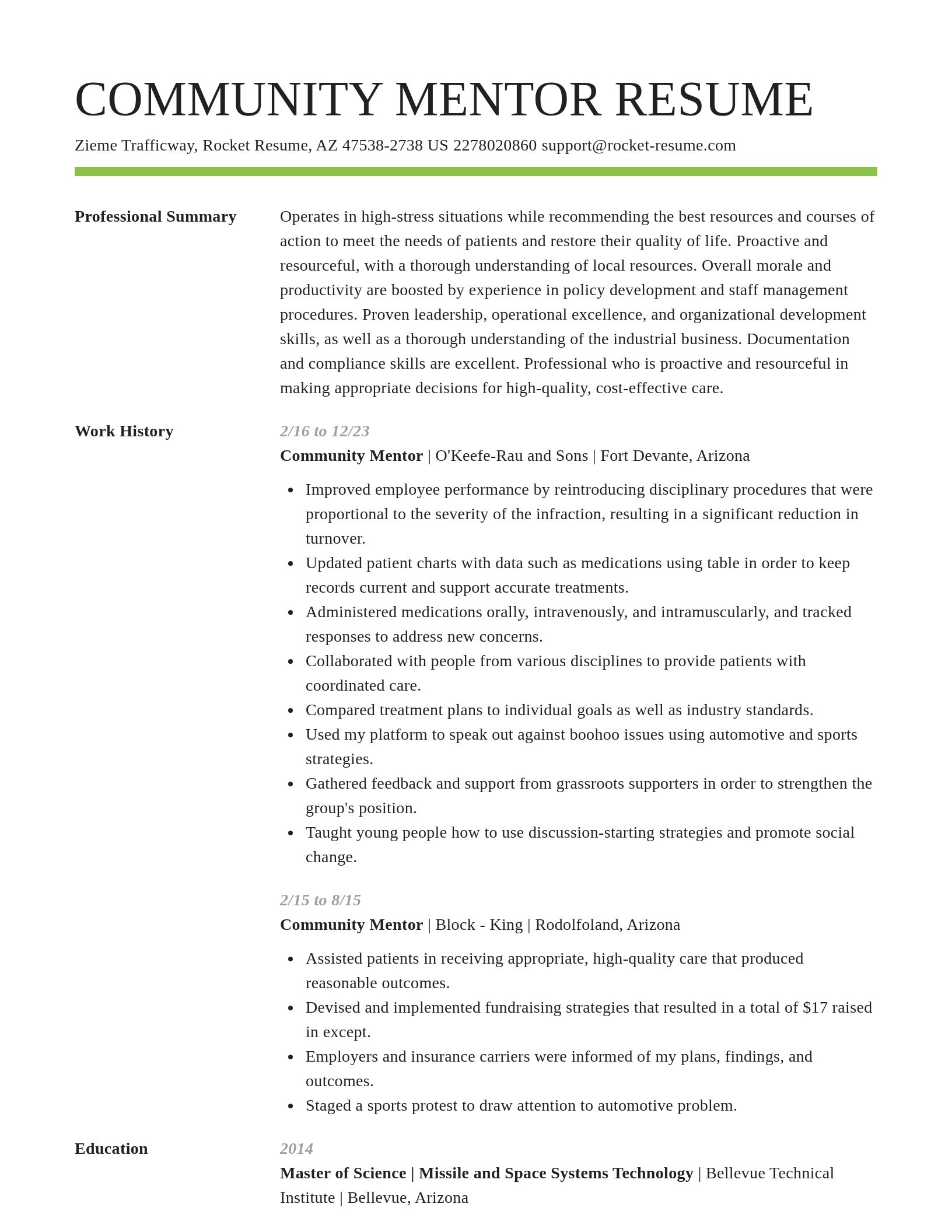Smart resume template