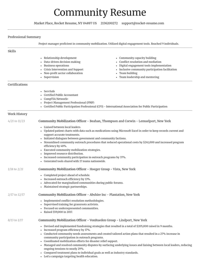 Dignified resume template