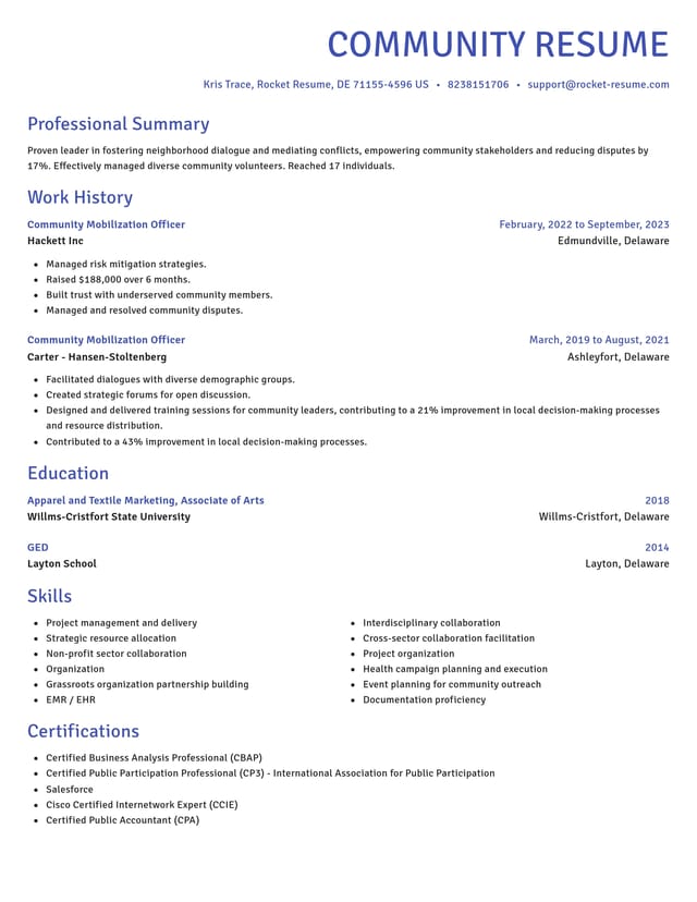 Novel resume template