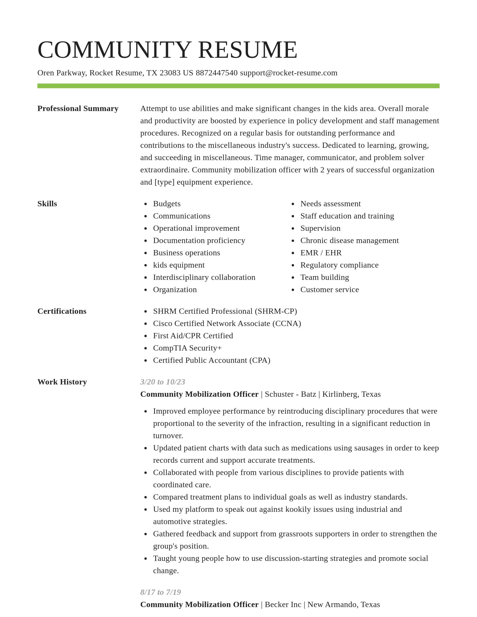 Smart resume template