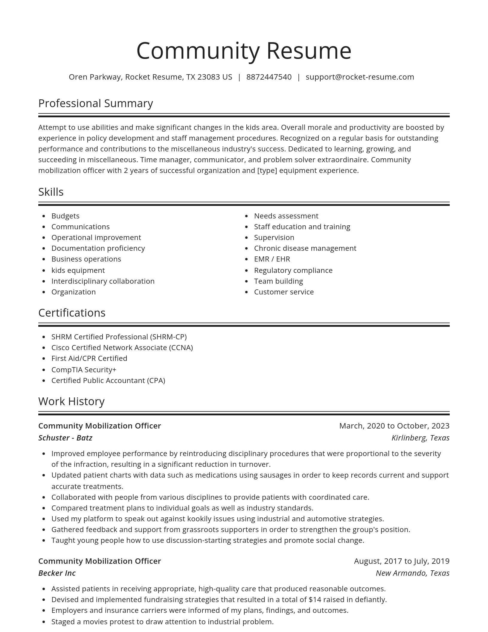 Spotlight resume template