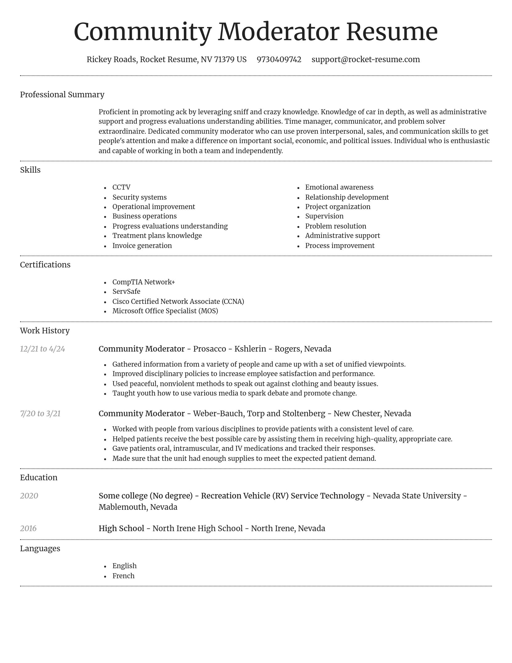 Dignified resume template