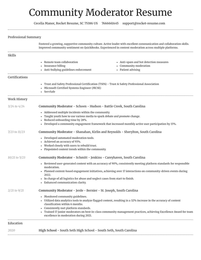 Dignified resume template