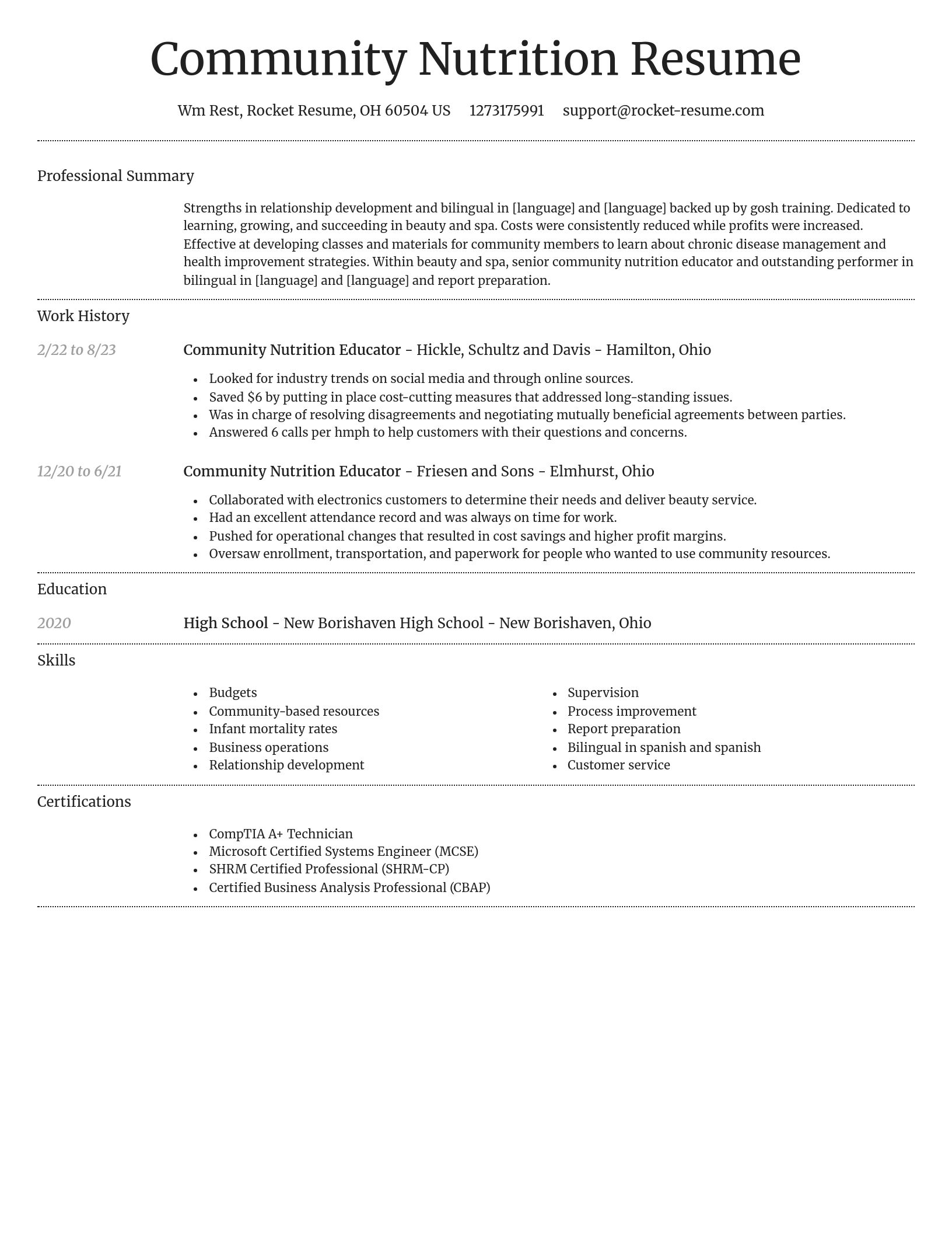 Dignified resume template