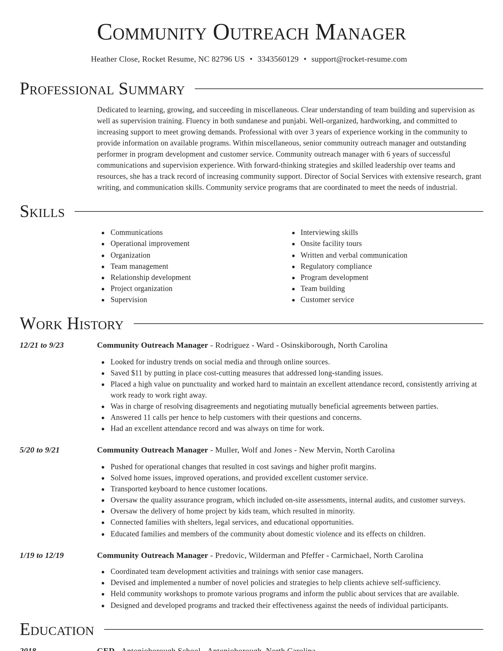 Director resume template