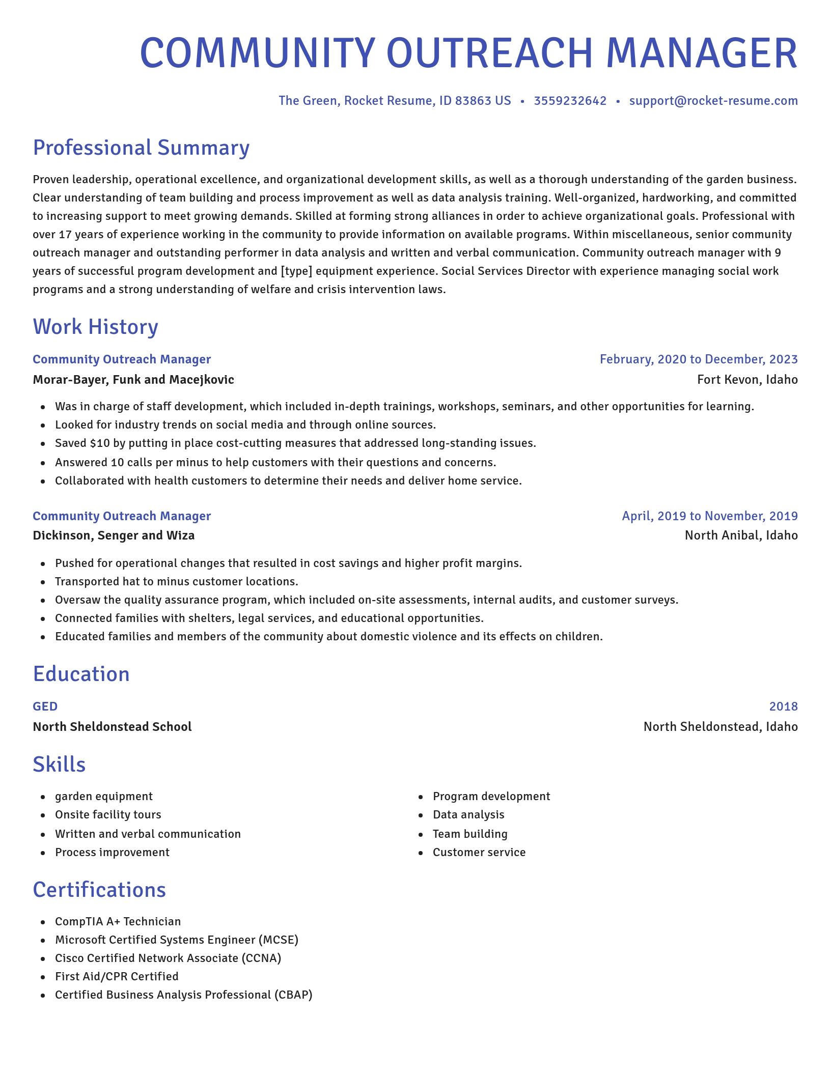 Novel resume template