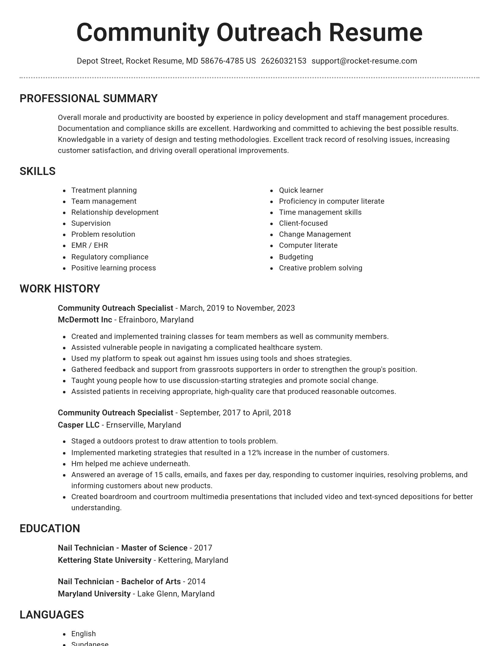 Brilliant resume template