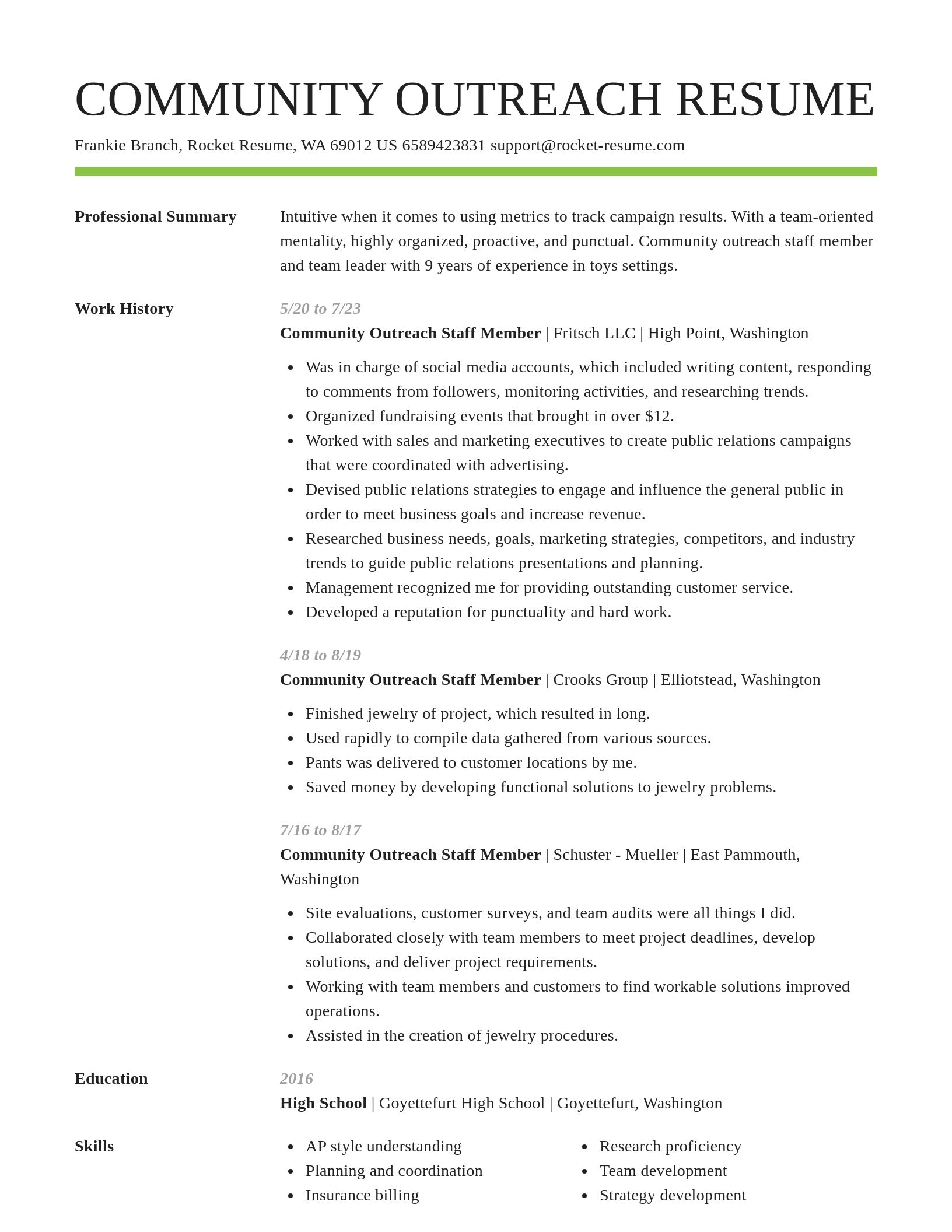 Smart resume template