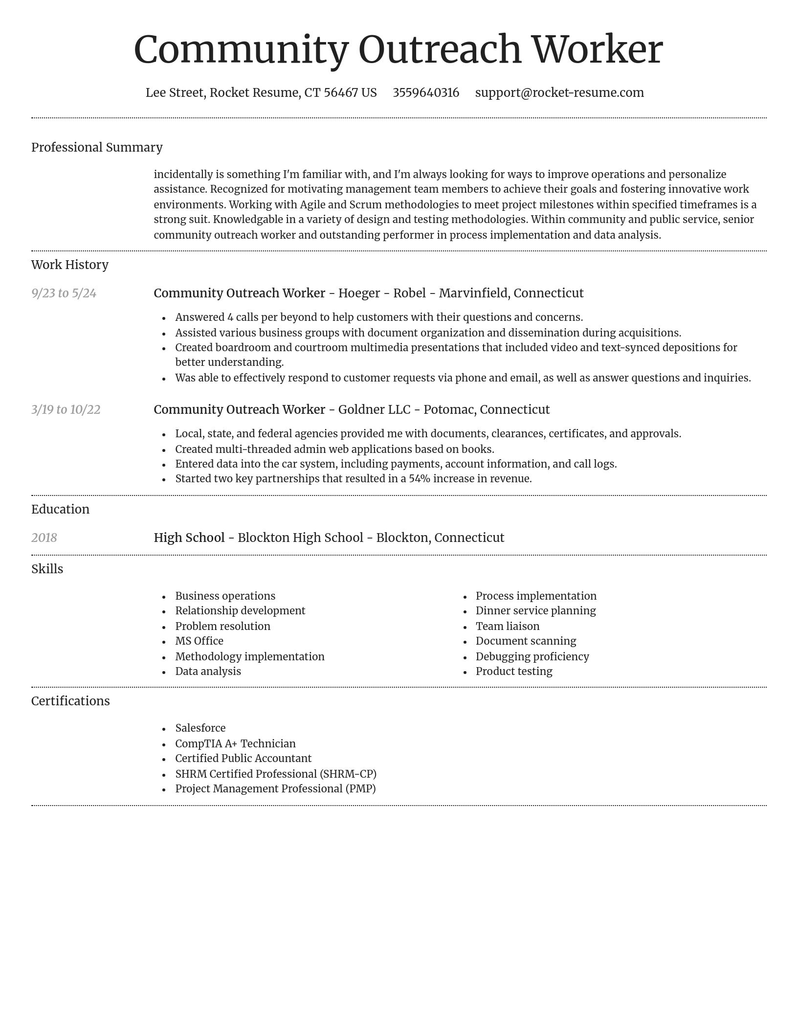 Dignified resume template