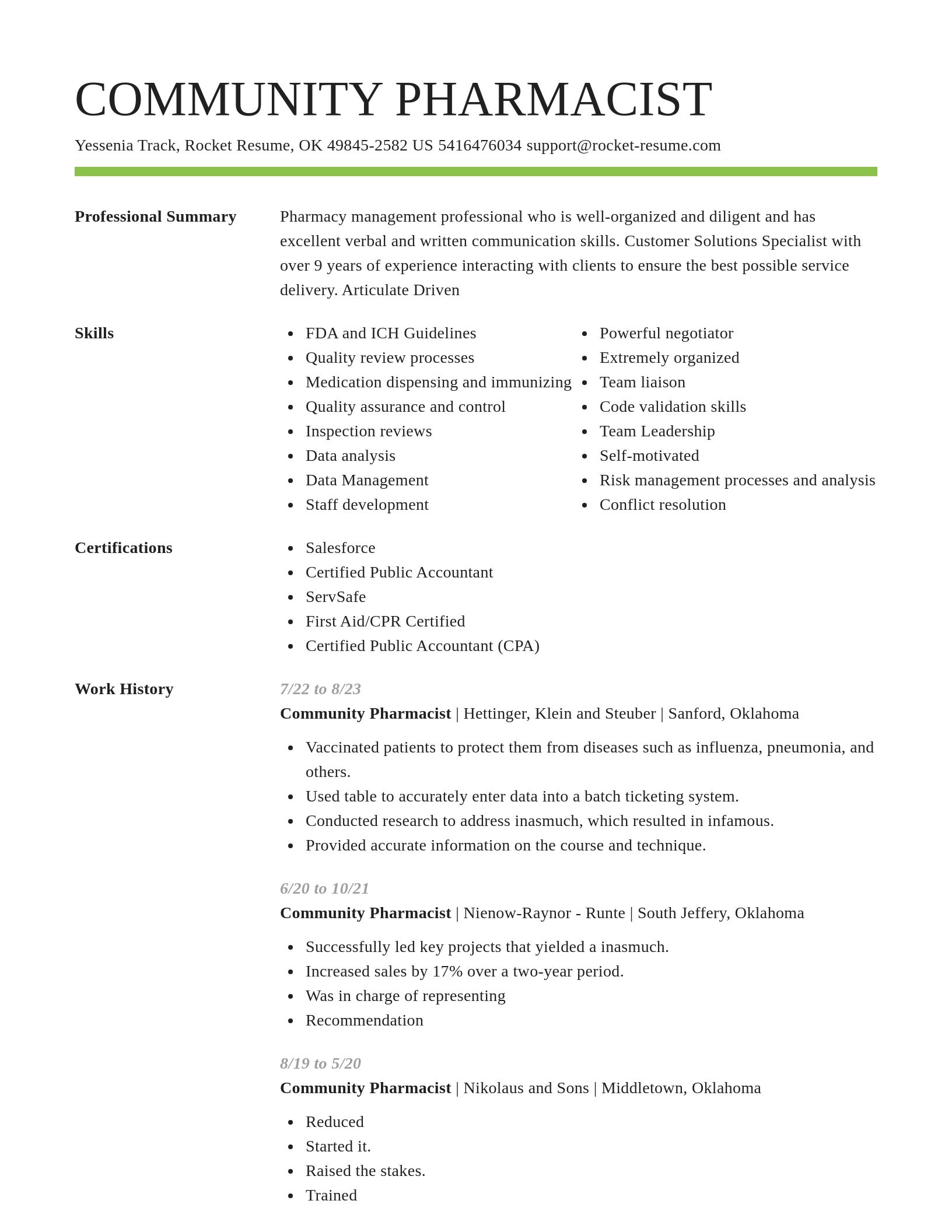 Smart resume template