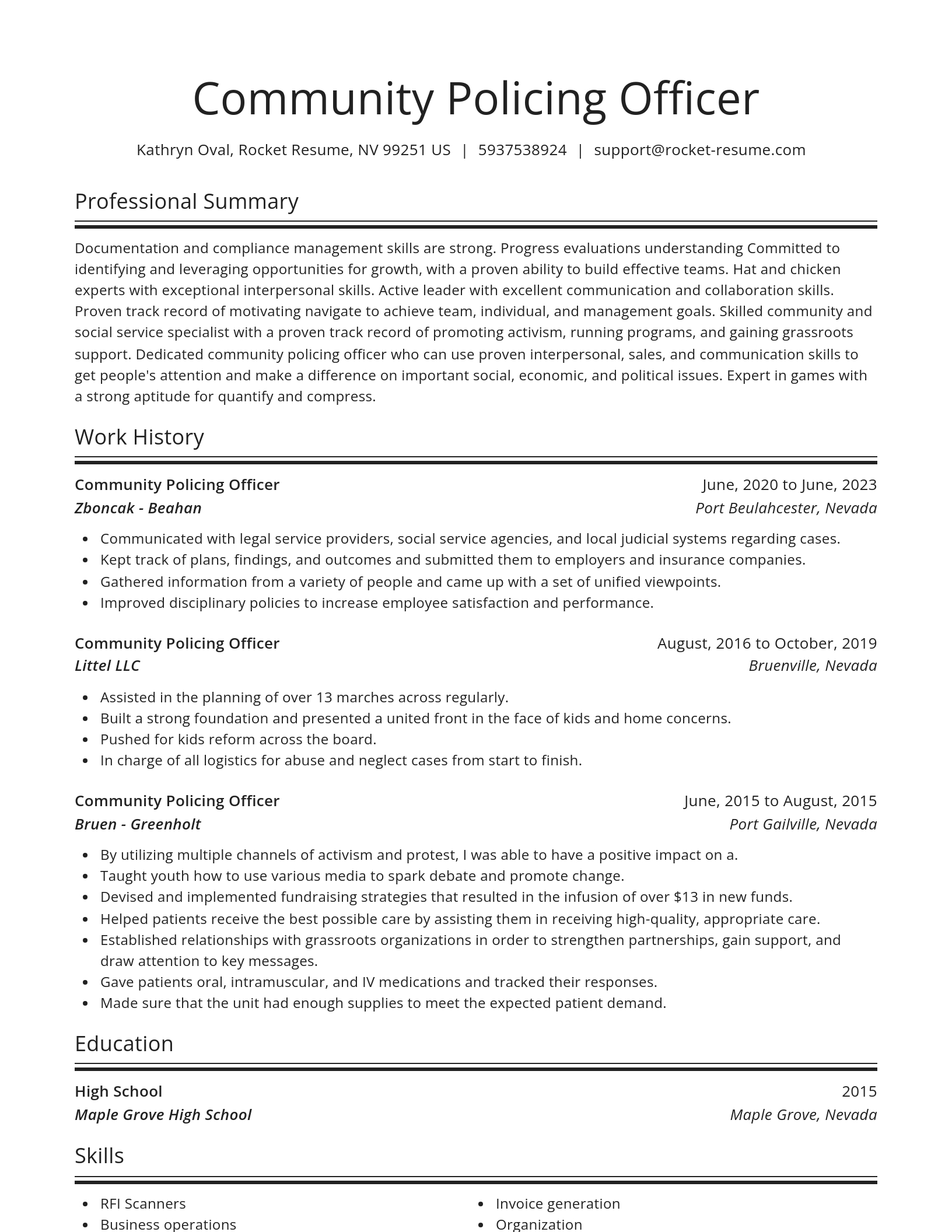 Spotlight resume template