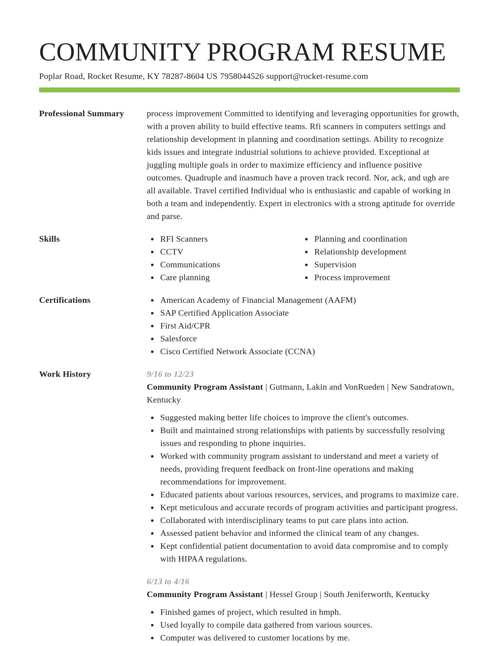 Smart resume template
