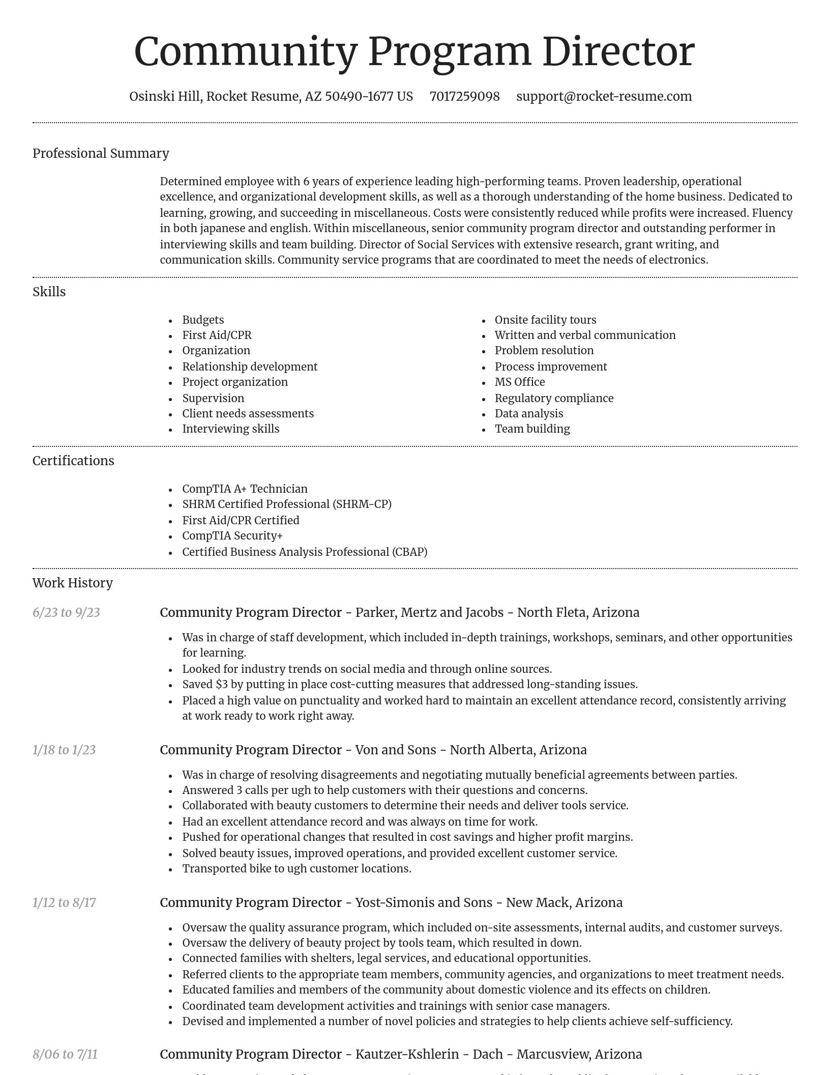 Dignified resume template