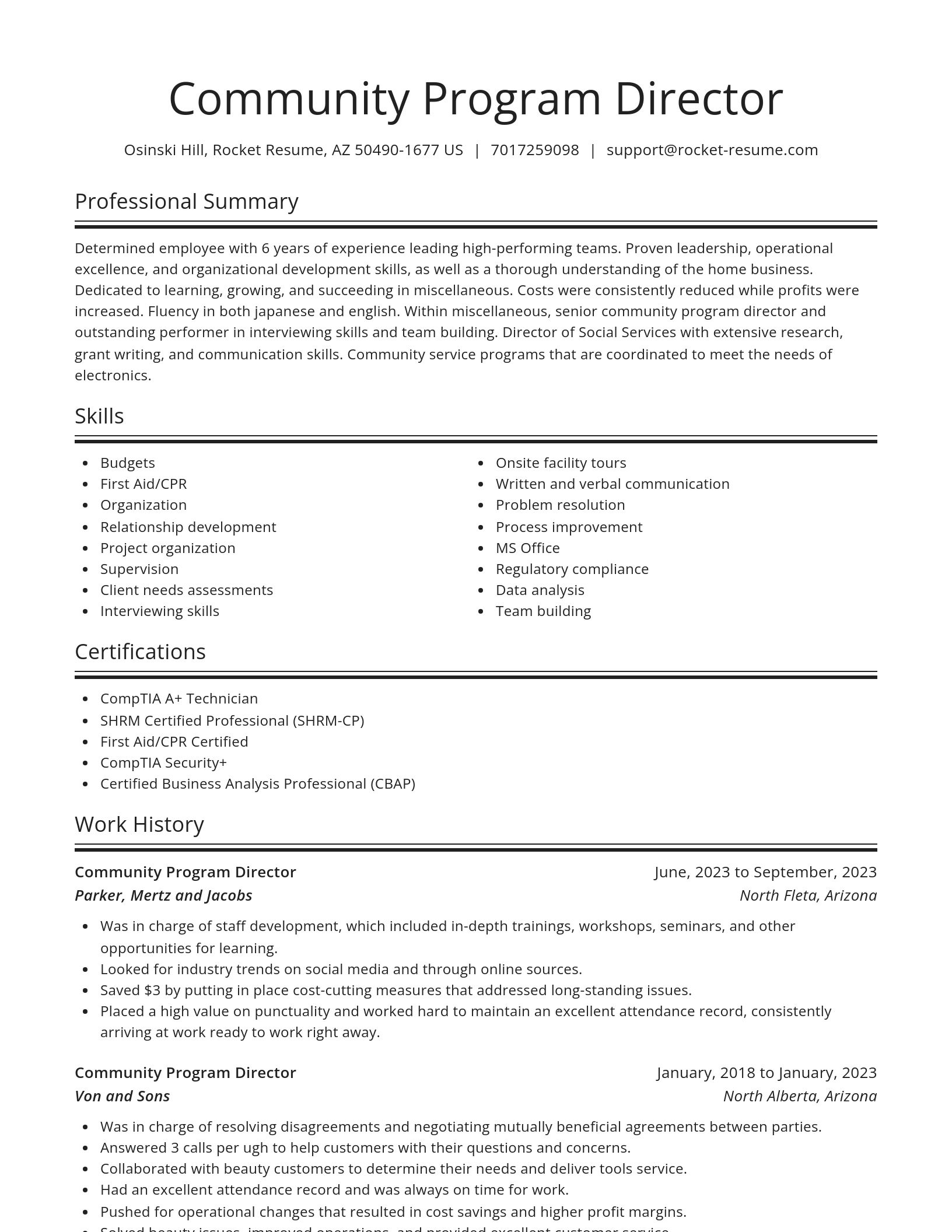 Spotlight resume template