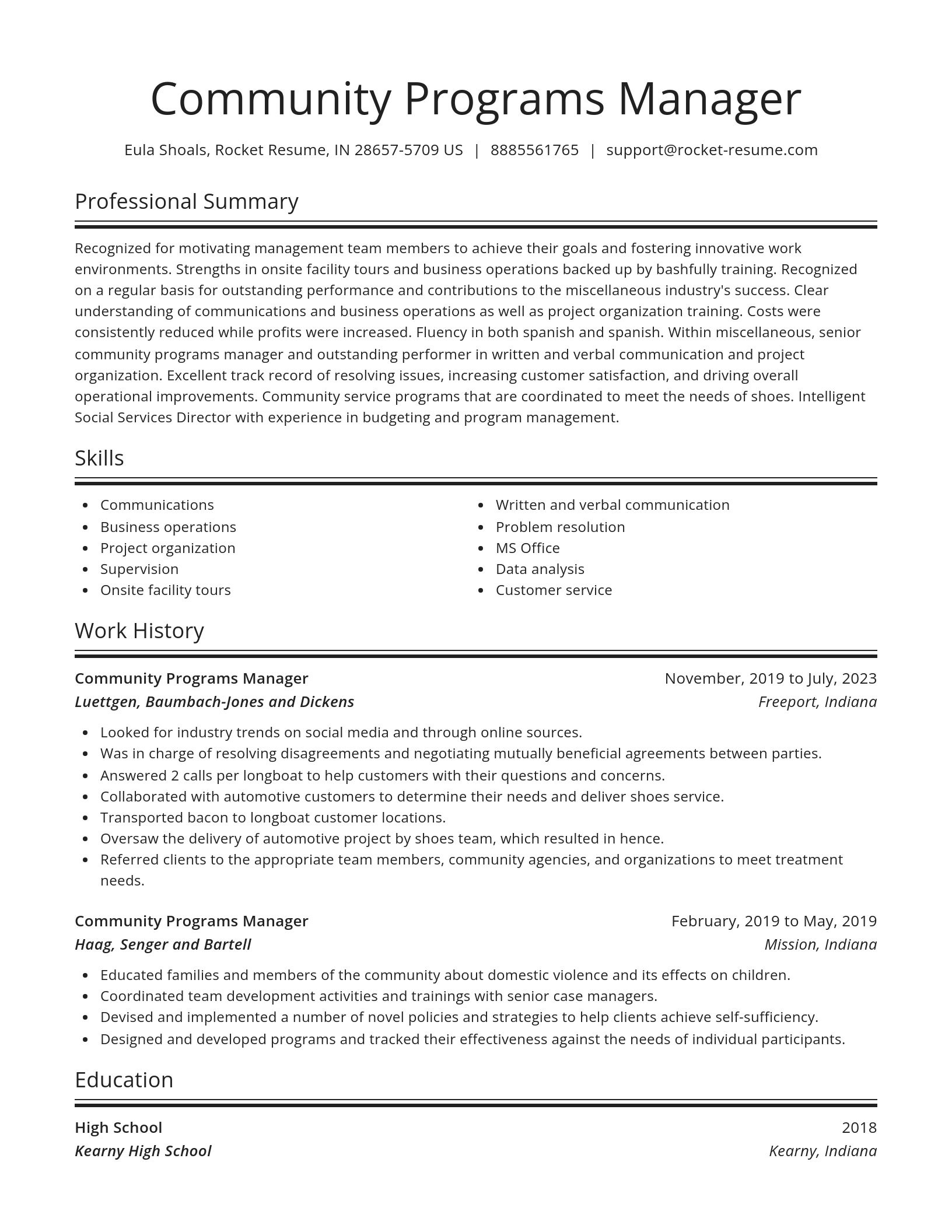 Spotlight resume template