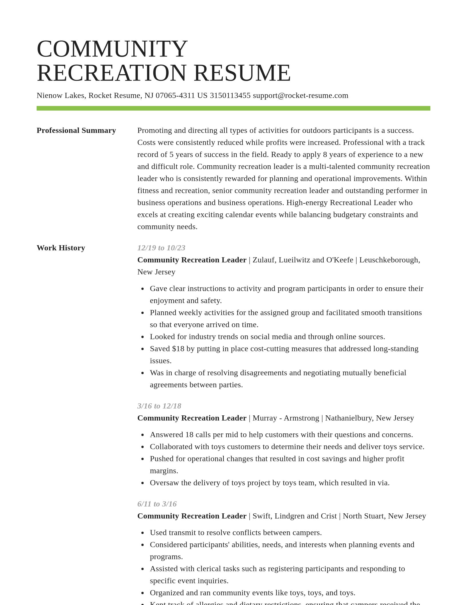 Smart resume template