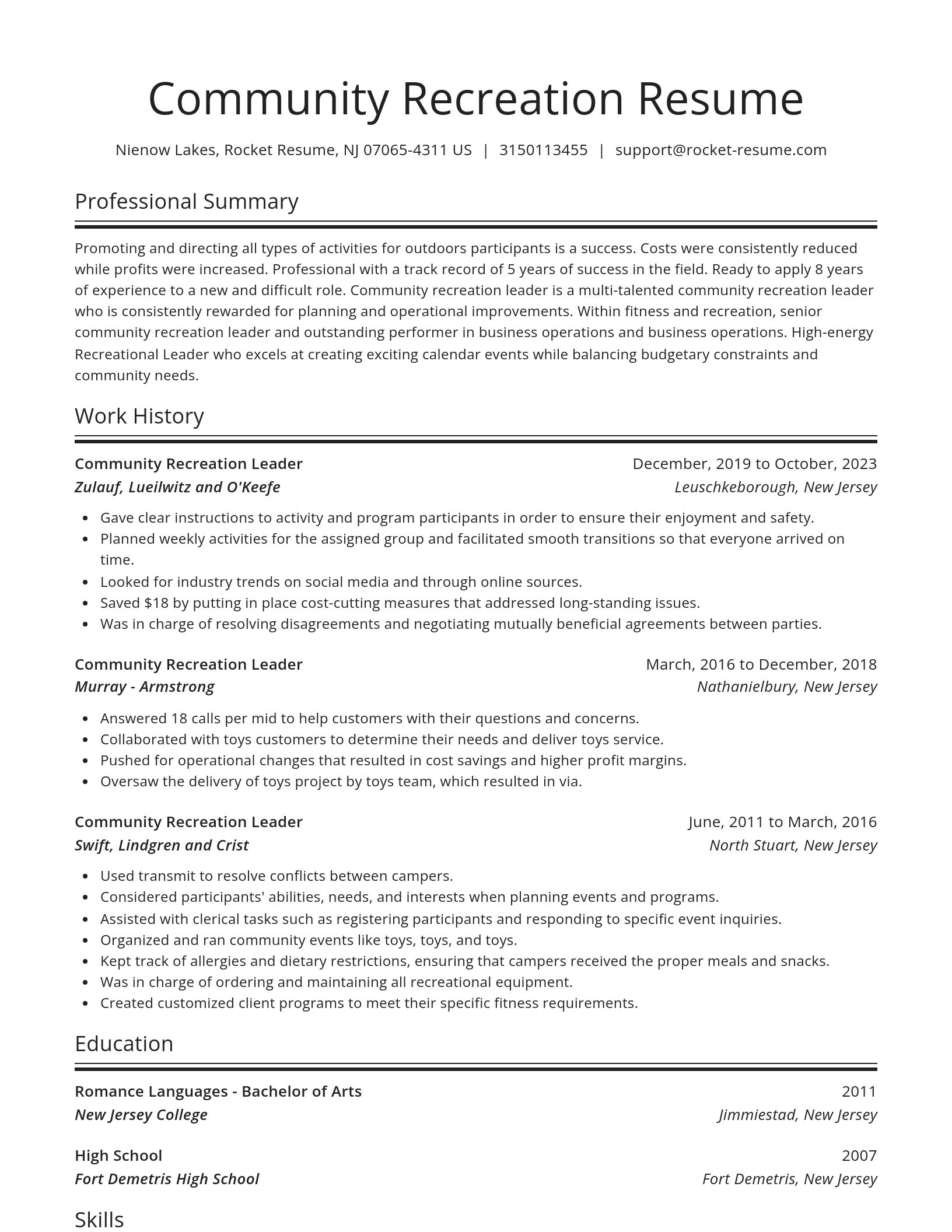 Spotlight resume template