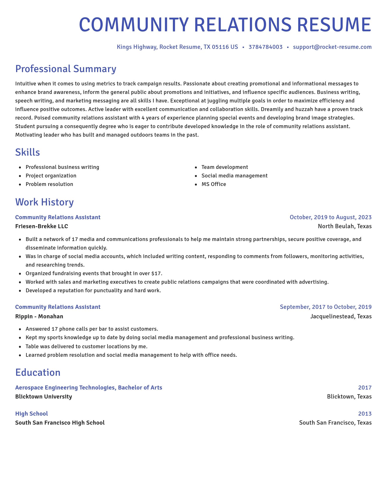 Novel resume template