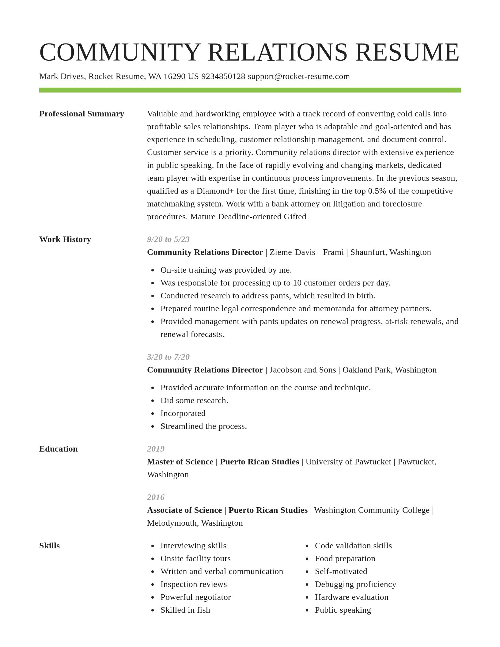 Smart resume template