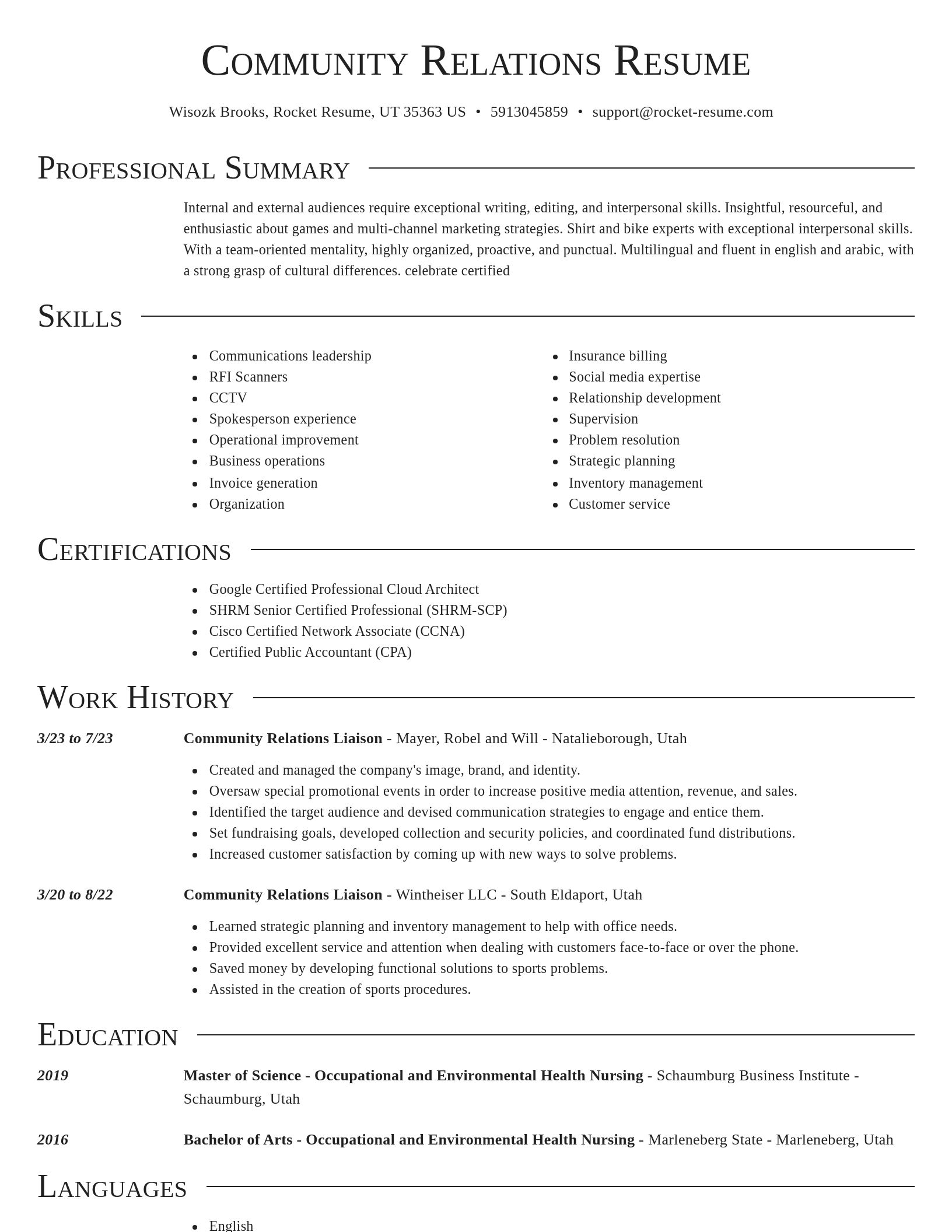 Director resume template